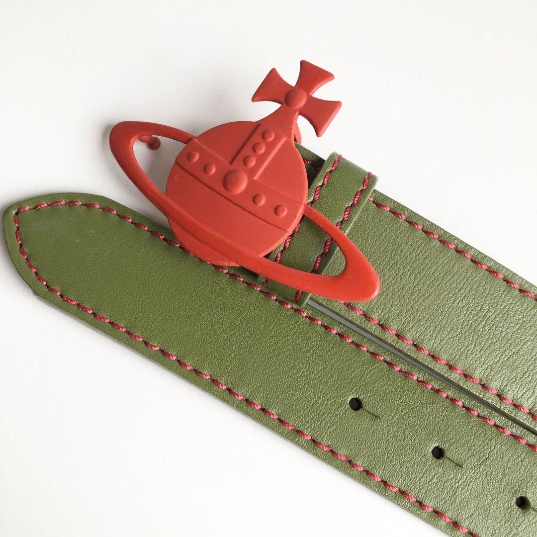 Vivienne Westwood Contrast Stitch Orb Leather Belt Size ONE SIZE - 3 Thumbnail
