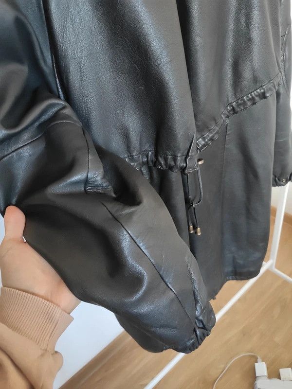 Leather Unique 90s Vintage Leather Coat Size M / US 6-8 / IT 42-44 - 13 Thumbnail