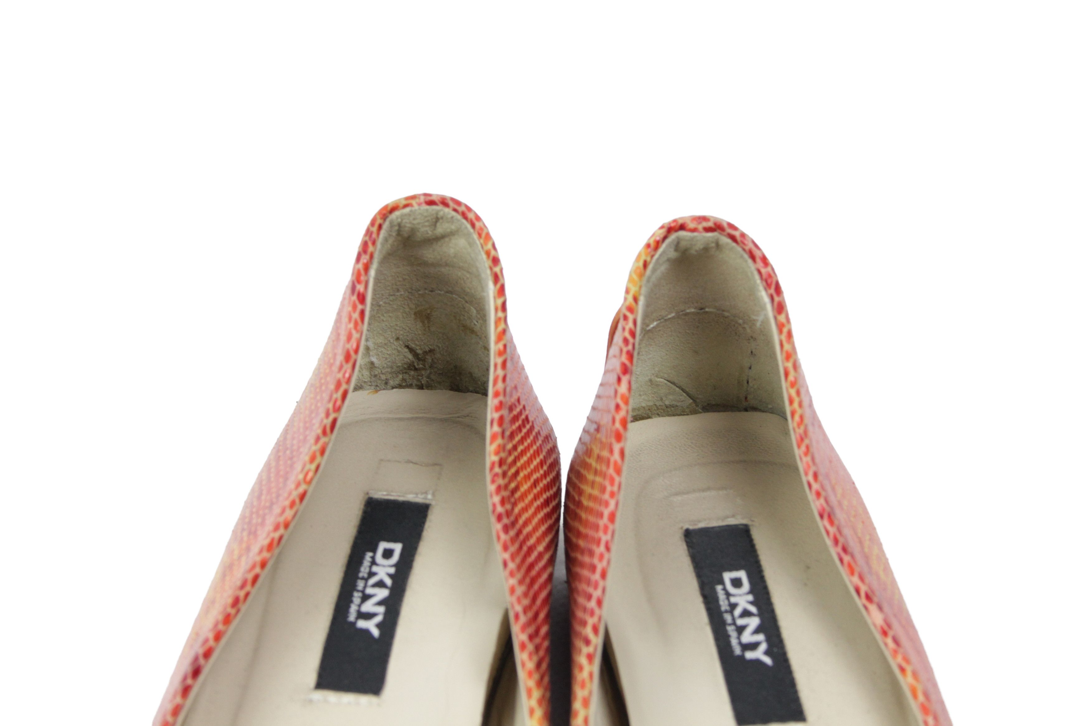DKNY 00S Y2K Snake Skin Print Ballerina Boat Shoes Vintage Size US 6 / IT 36 - 11 Thumbnail