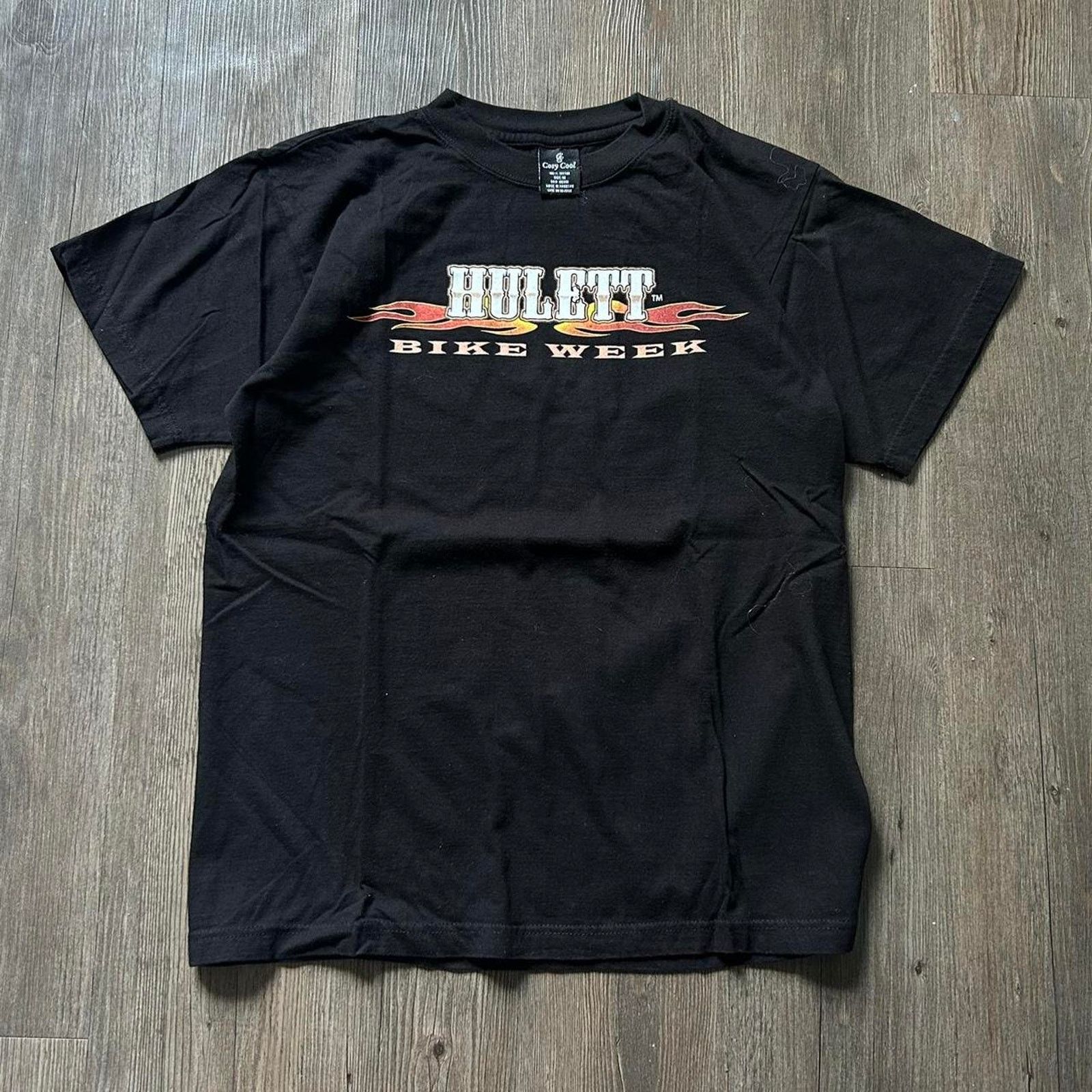 Harley Davidson Y2K Hulett Bike Week Devils Tower Black Motorcycle Tee. Sz M Size US M / EU 48-50 / 2 - 3 Thumbnail