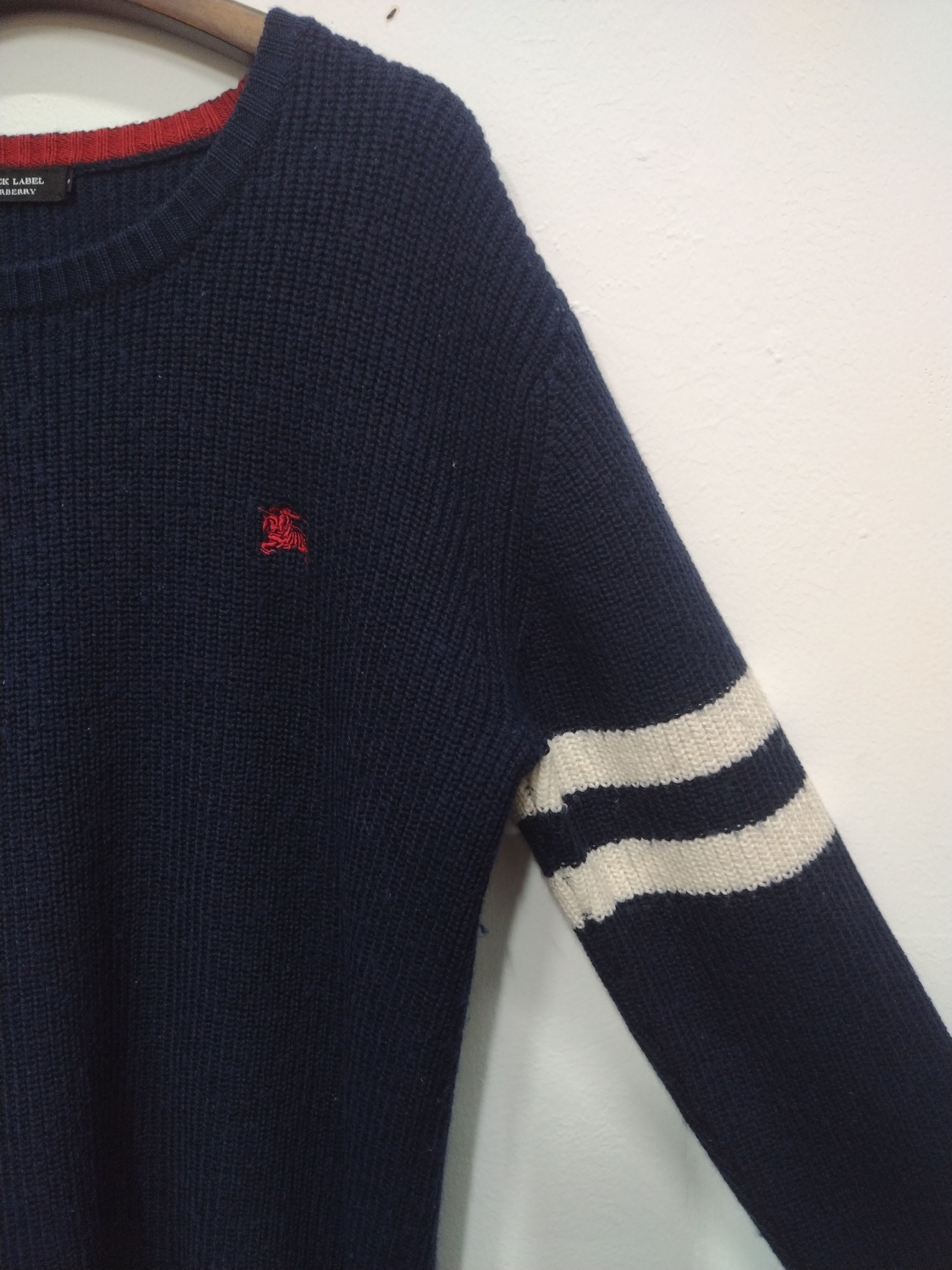 Aran Isles Knitwear × Burberry Vtg Burberry Black Label Knitwear Rare Double Line Size US M / EU 48-50 / 2 - 3 Thumbnail