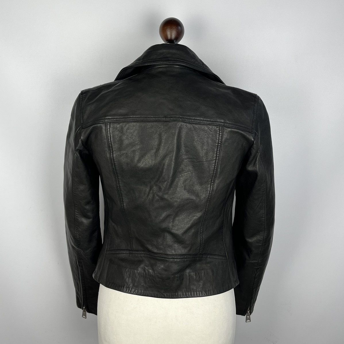 Allsaints Ladies AllSaints Dalby Biker black leather jacket Size XS / US 0-2 / IT 36-38 - 3 Thumbnail