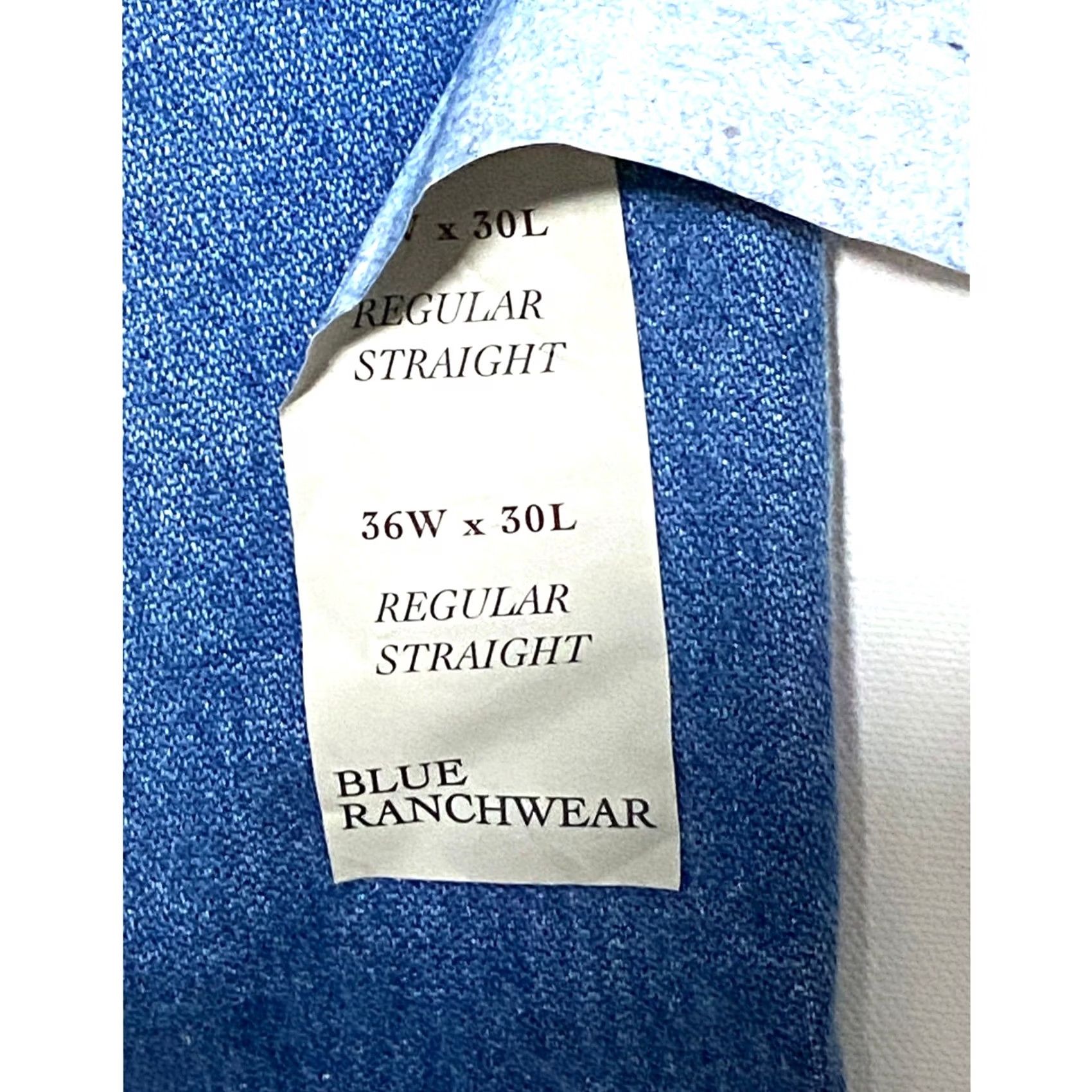 Vintage Blue Ranchwear Jeans Men's 36 Straight Regular Light Medium Wash Denim 5-Pocket Western Cowboy 30 Inseam Rise High 13.5 in Regular Fit Vintage No Size US 36 / EU 52 - 7 Thumbnail