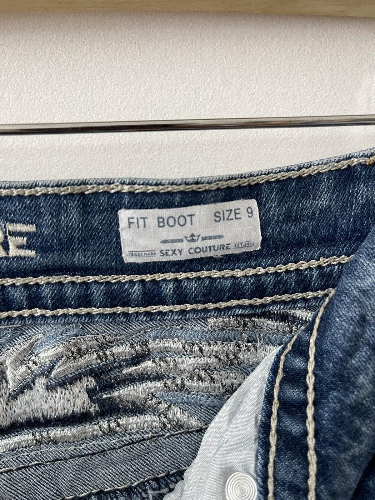 If Six Was Nine Rare Vintage SEXY COUTURE Embroidery Back Boot Cut Flare Size 27" / US 4 / IT 40 - 16 Thumbnail