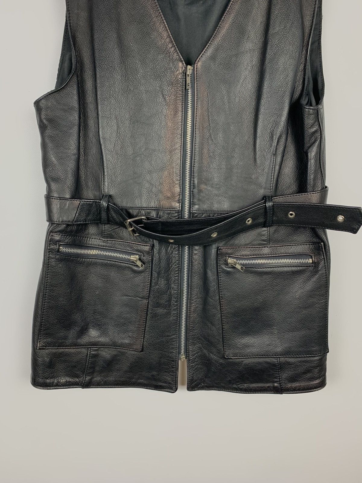 Cowboy Equipment Vintage Leather Cowboy Multi Zip Jacket Avant Garde Size 14 Size XL / US 12-14 / IT 48-50 - 3 Thumbnail