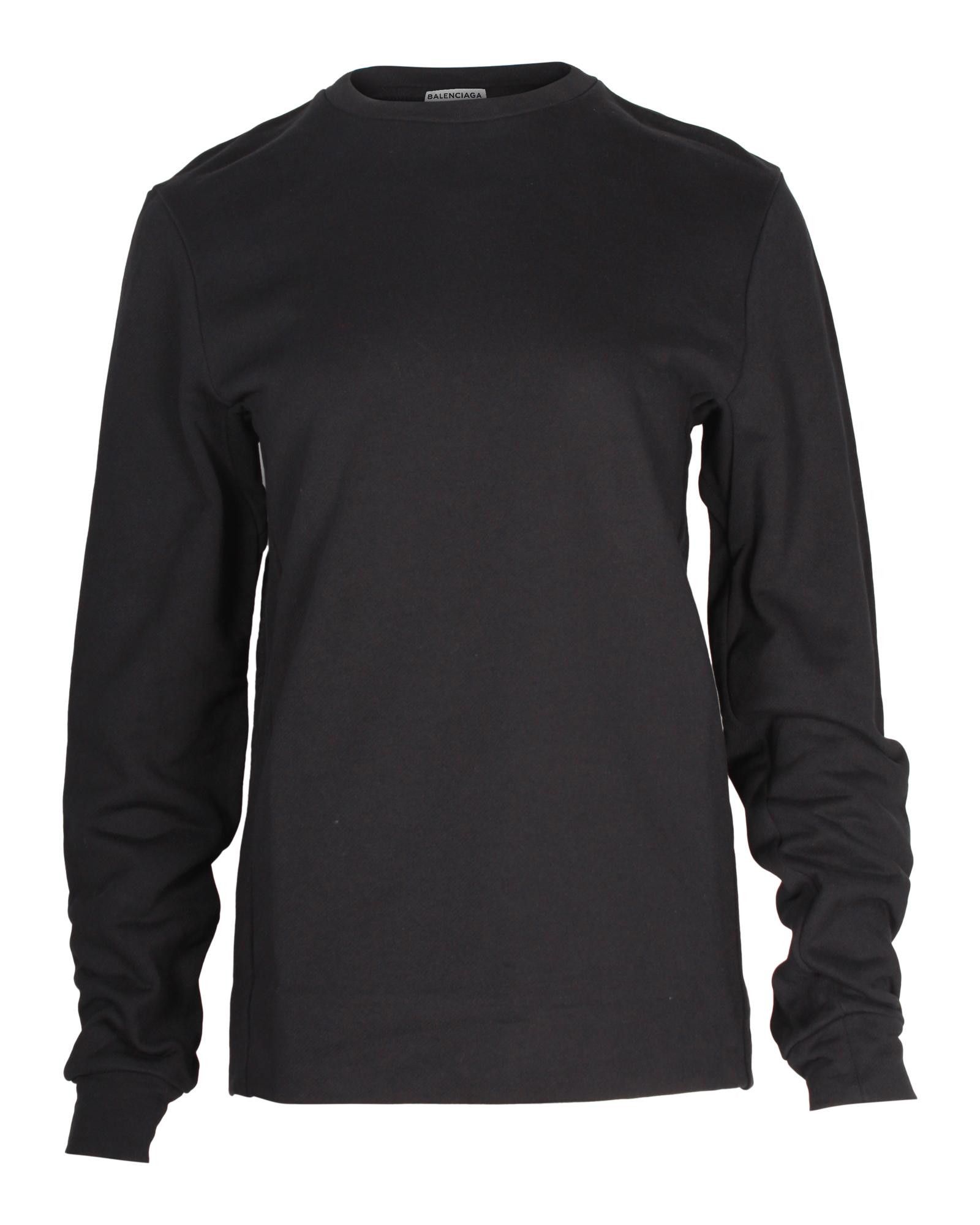 image of Balenciaga Logo-Back Sweatshirt In Black Cotton, Men's (Size XS)