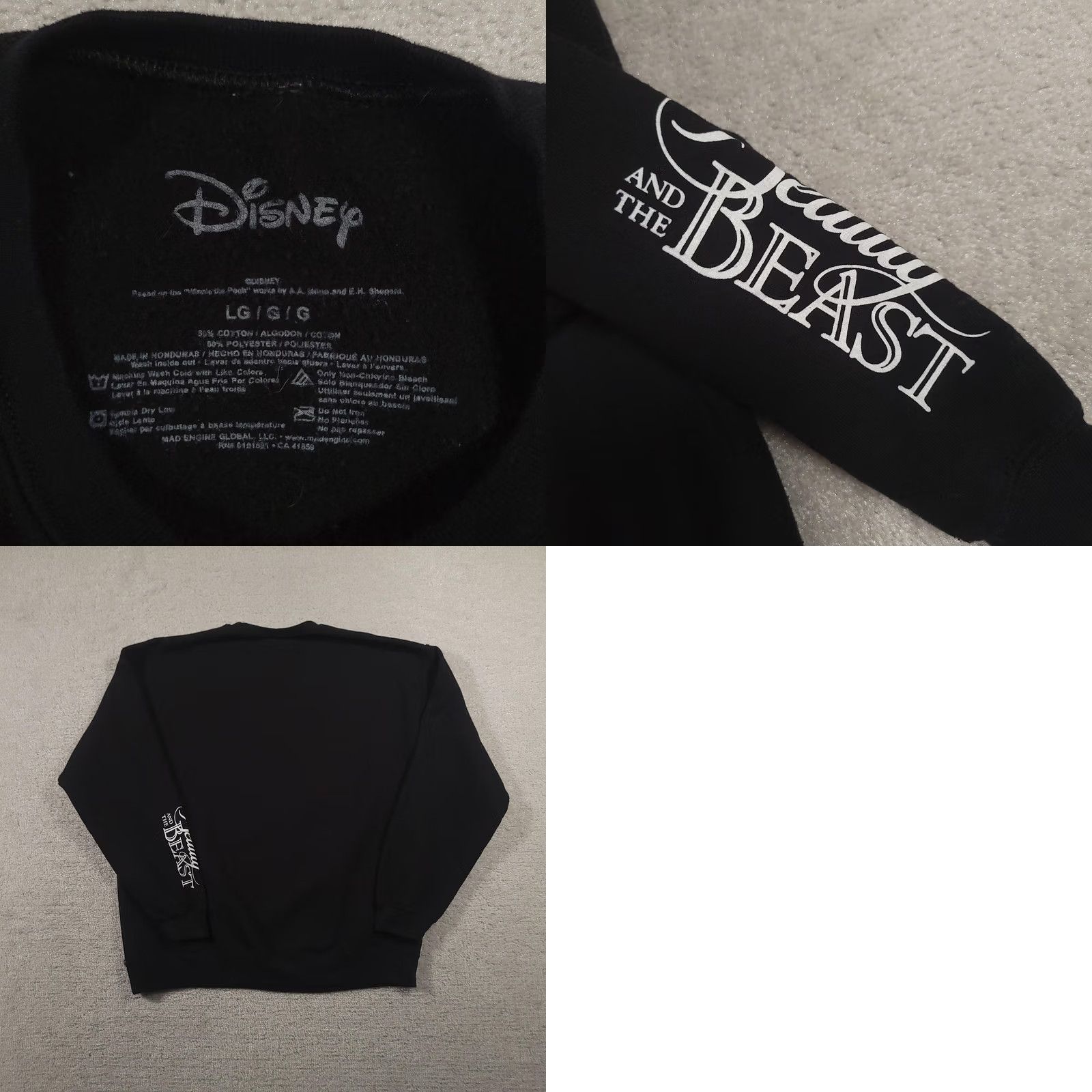 Disney Disney Sweatshirt Mens Large Black Stained Glass Pullover Size US L / EU 52-54 / 3 - 8 Thumbnail