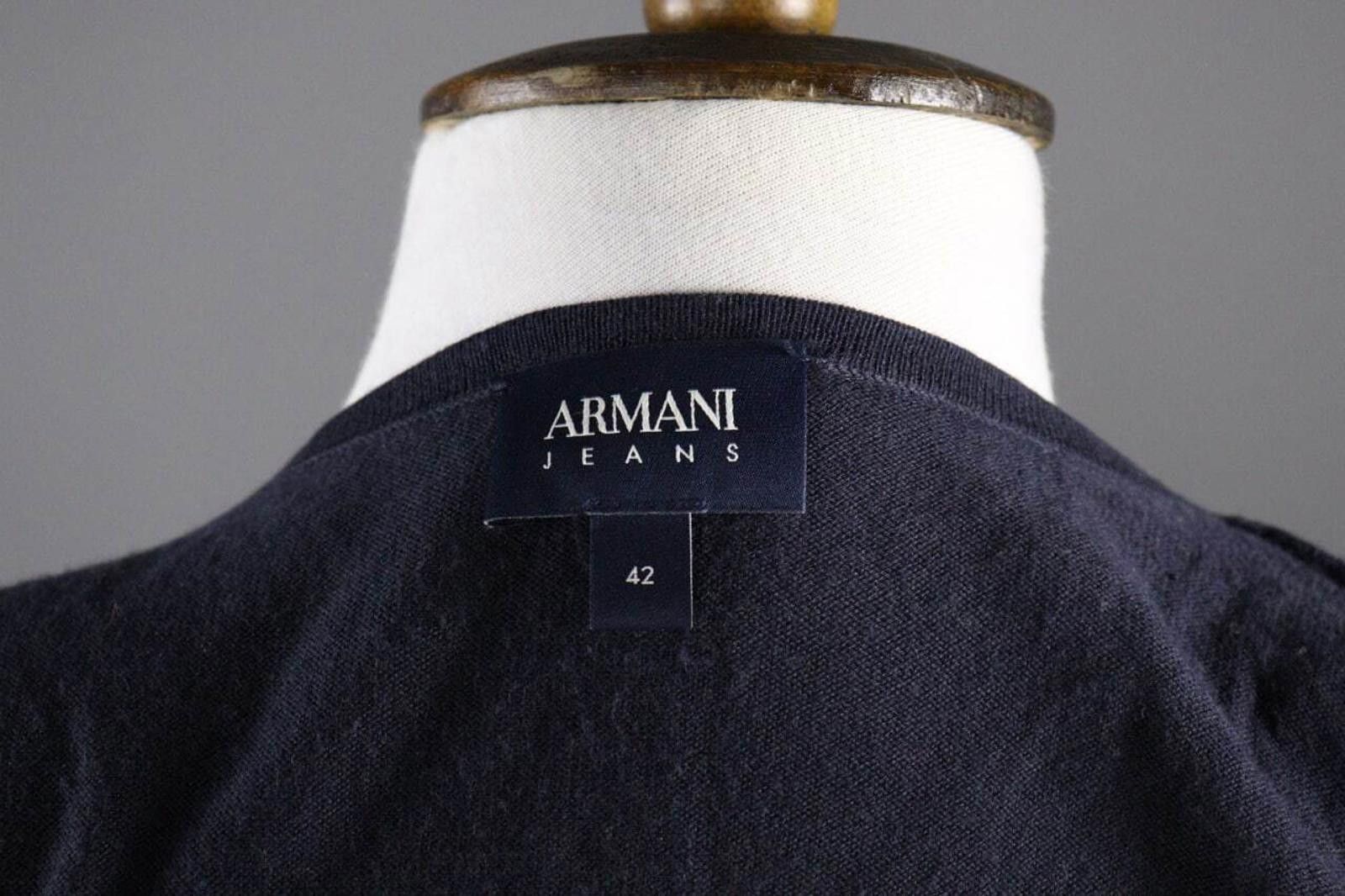 Designer Armani Jeans Casual Knit Open Cardigan Sweater Size 42 Size M / US 6-8 / IT 42-44 - 8 Thumbnail