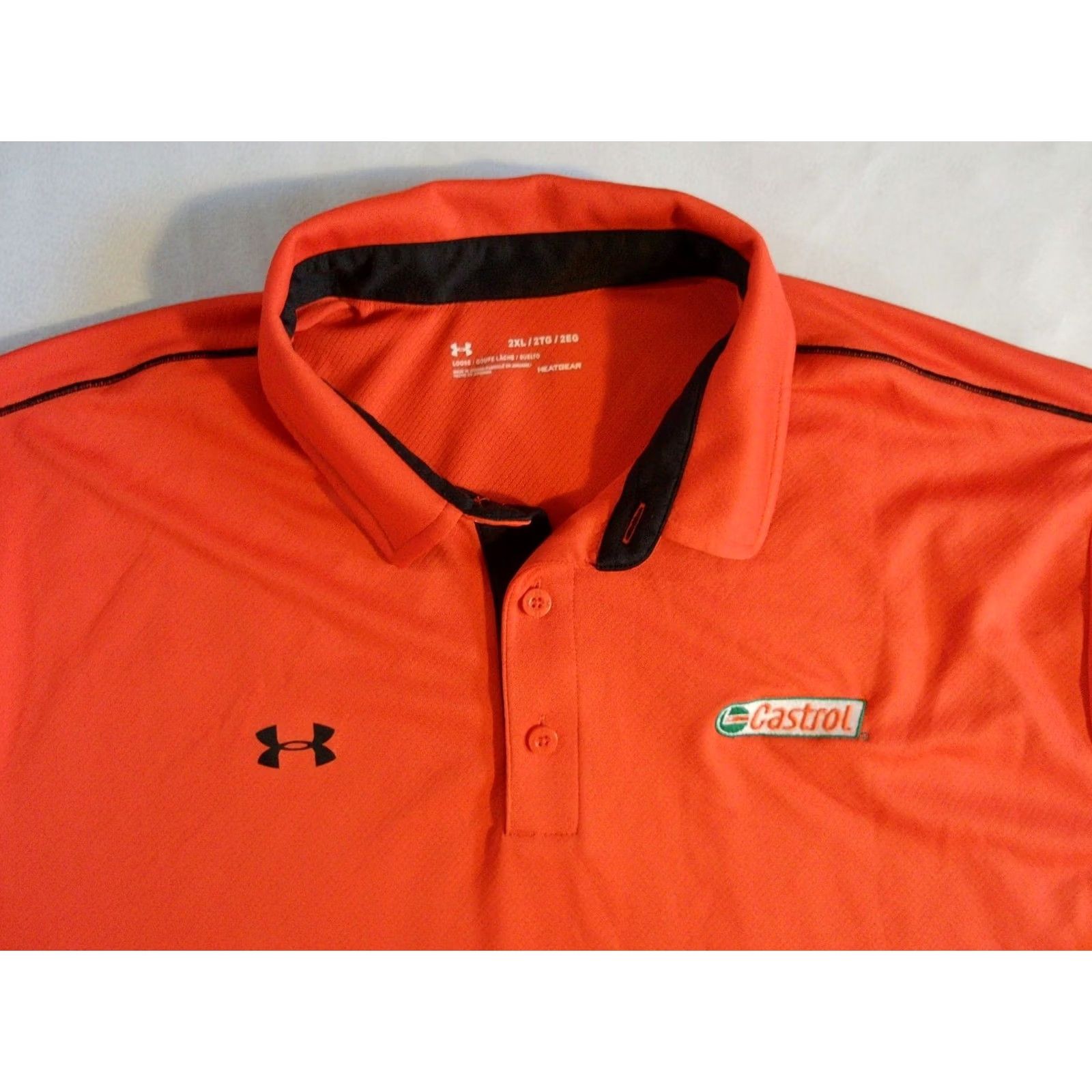Under Armour Under Armour Racing Polo Shirt Men 2XL Red Casual Car Sports Castrol Embroidered着 Size US XXL / EU 58 / 5 - 3 Thumbnail
