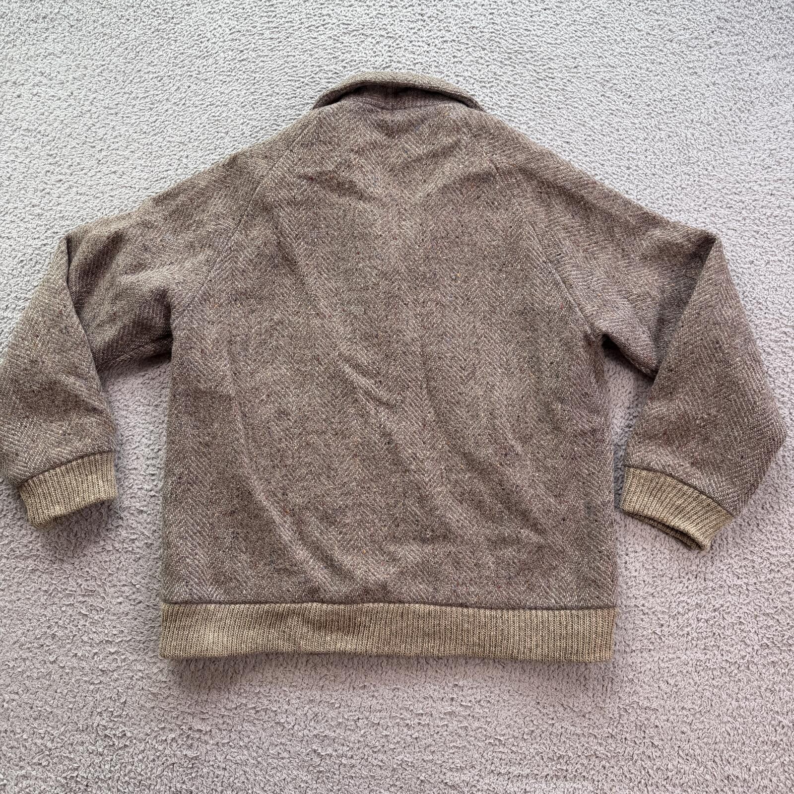 Other Vintage British Pure New Wool Herringbone Bomber Jacket UK M Size US M / EU 48-50 / 2 - 2 Thumbnail