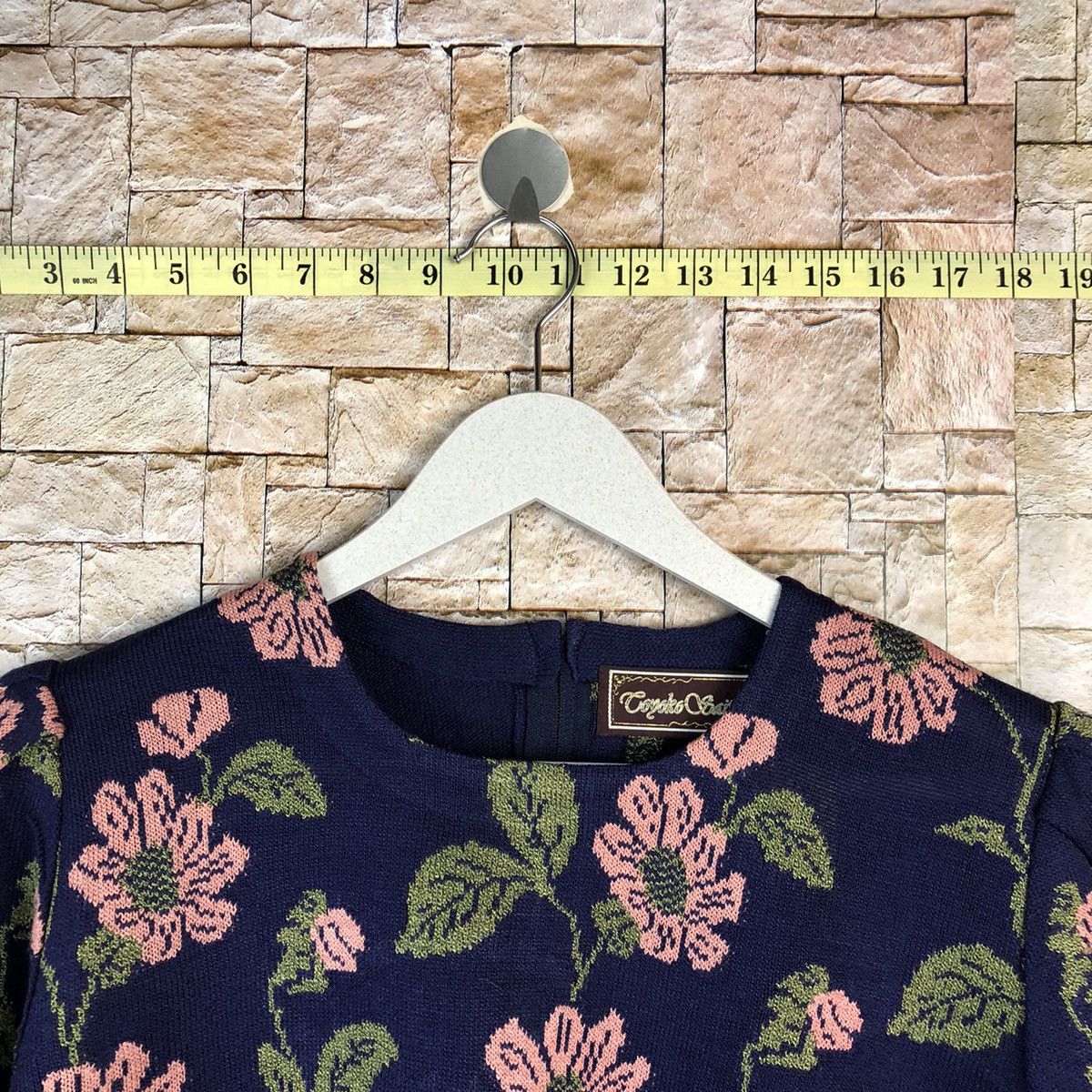 Homespun Knitwear × Japanese Brand × Vintage Coyoko Saito vintage flower Blue Knitwear #A1226 Size M / US 6-8 / IT 42-44 - 4 Thumbnail