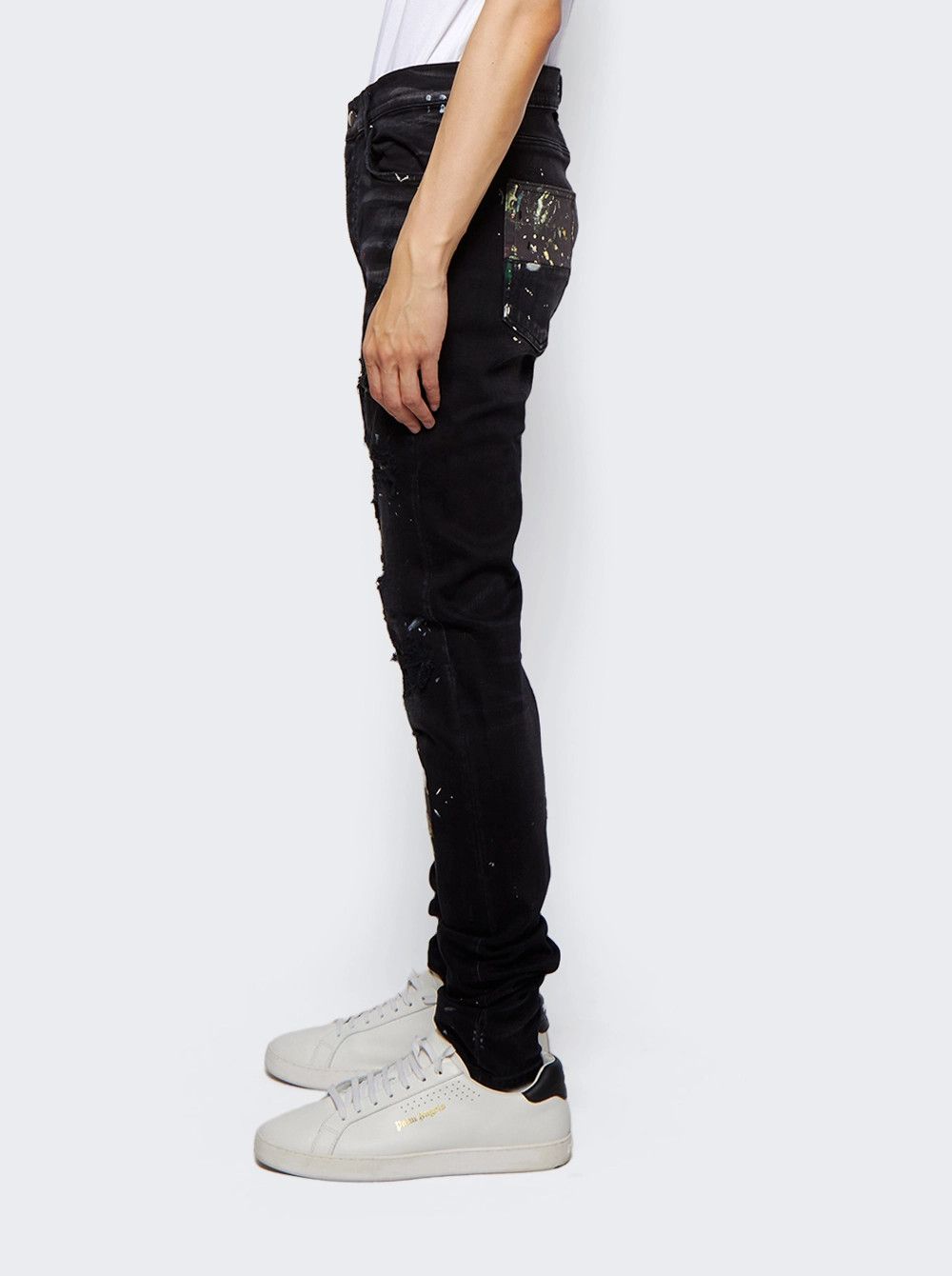 Amiri o1gr1nt0426 Artpatch Paint/Checker Jeans in Aged Black Size US 32 / EU 48 - 4 Thumbnail