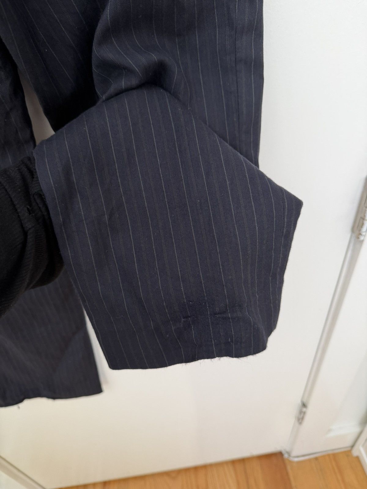 Prada 2000s Wool-Silk Pinstripe Trousers Size US 32 / EU 48 - 6 Thumbnail