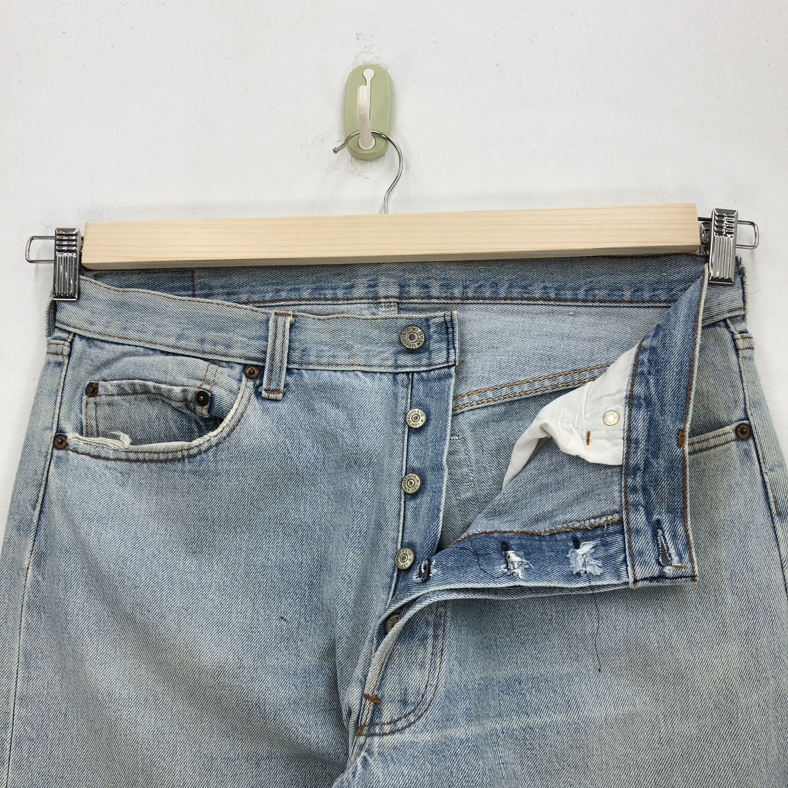 Levi's Vintage 70s Levis 501 Sunfaded Jeans Levi's Light Wash Denim Size US 34 / EU 50 - 5 Thumbnail