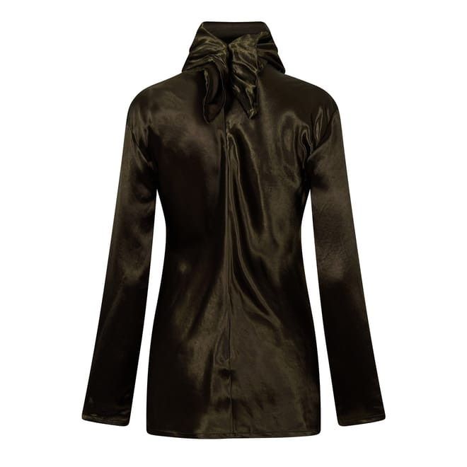Bottega Veneta Bottega Veneta Cowl Neck Long Sleeve Blouse in Green Size XS / US 0-2 / IT 36-38 - 2 Thumbnail