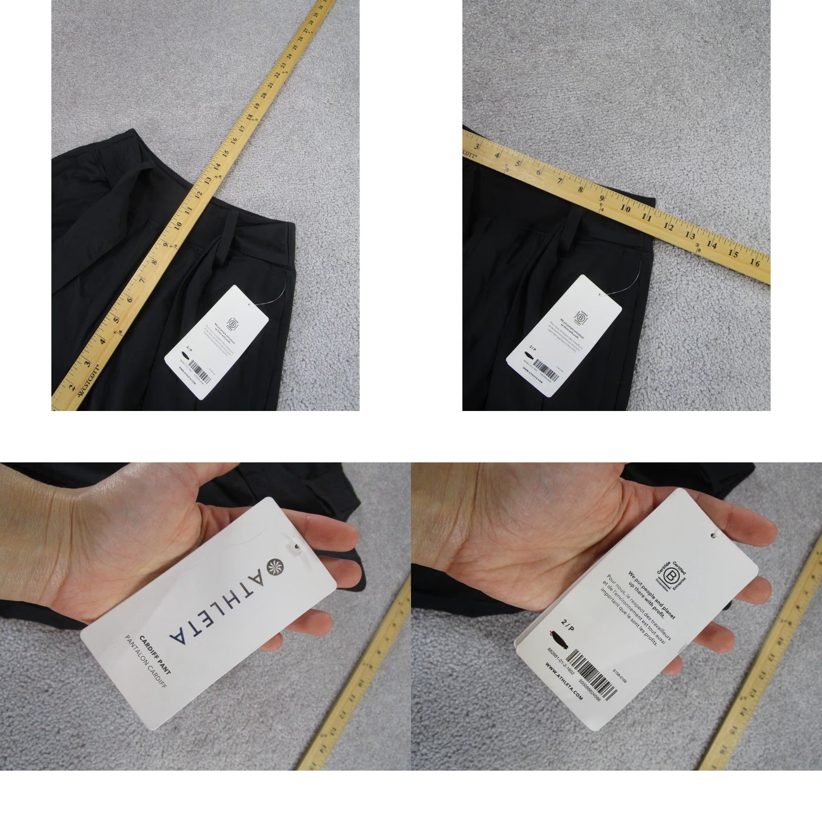 Athleta Athleta Pants Womens 2P Black Petite Lightweight Tie Waist Dress Pants Size 26" / US 2 / IT 38 - 8 Thumbnail
