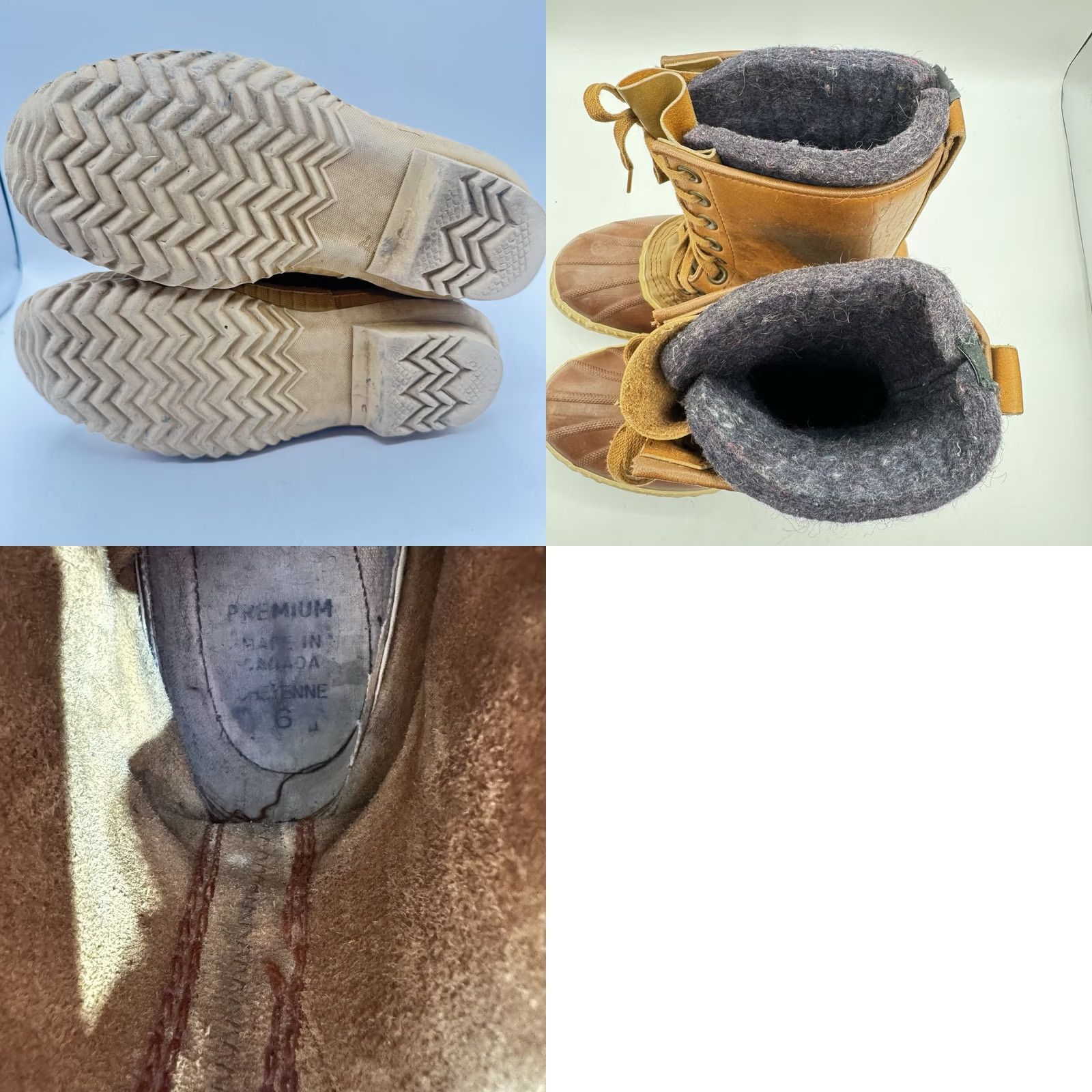 SOREL VINTAGE Sorel Kaufman Snow Boots Womens 6 Beige Wool Lined Lace Up Winter Canada Boots Ladies Wool Lined Mid-Calf Beige Size US 6 / IT 36 - 8 Thumbnail