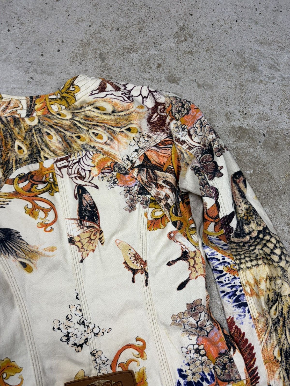 Just Cavalli 2000s Just Cavalli Roberto Multi Print Jeans Jacket Denim Size XS / US 0-2 / IT 36-38 - 18 Thumbnail