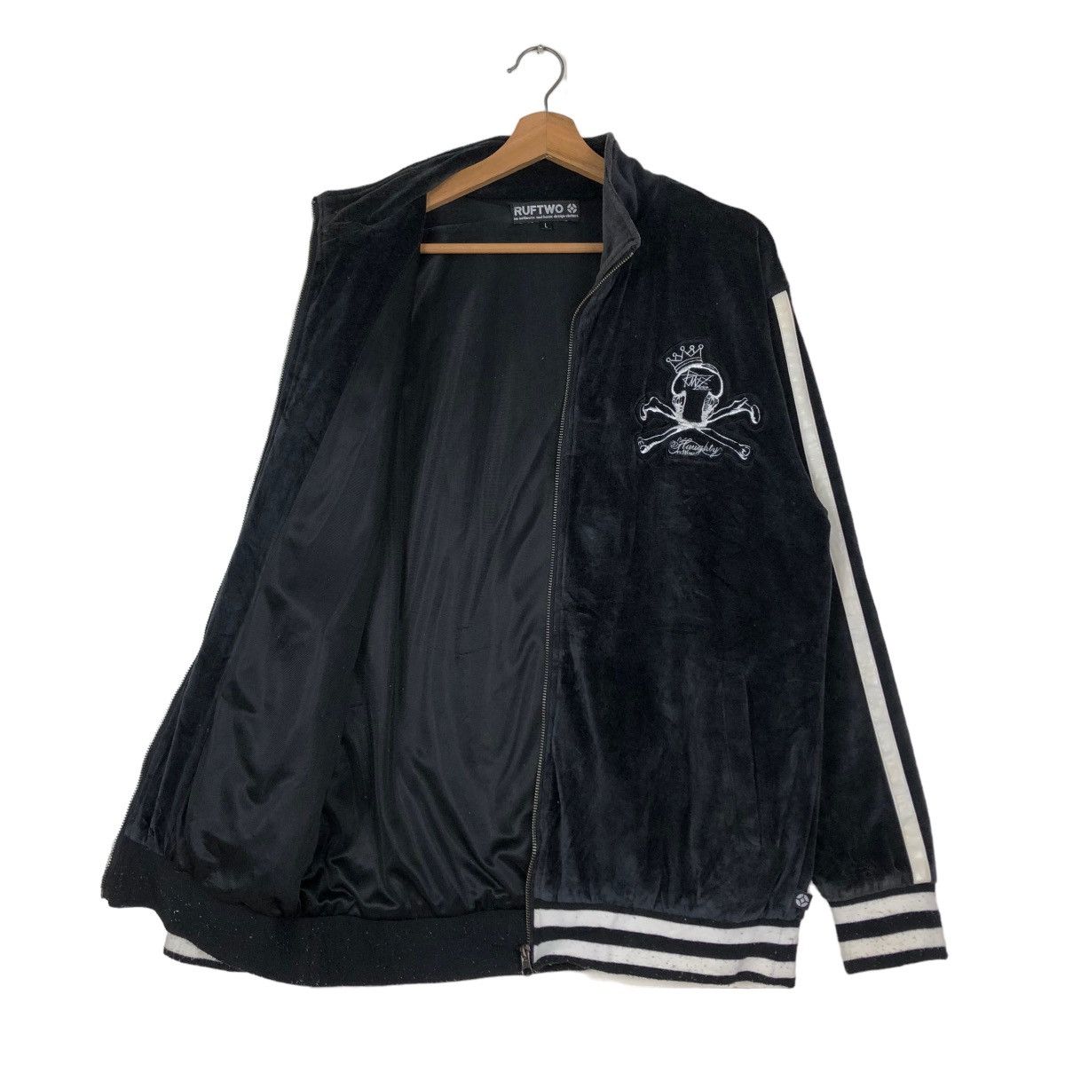 Japanese Brand × Vintage 📌VINTAGE VELVET BIKER JACKET RUFTWO JAPAN PUNK BIG LOGO Size US L / EU 52-54 / 3 - 3 Thumbnail