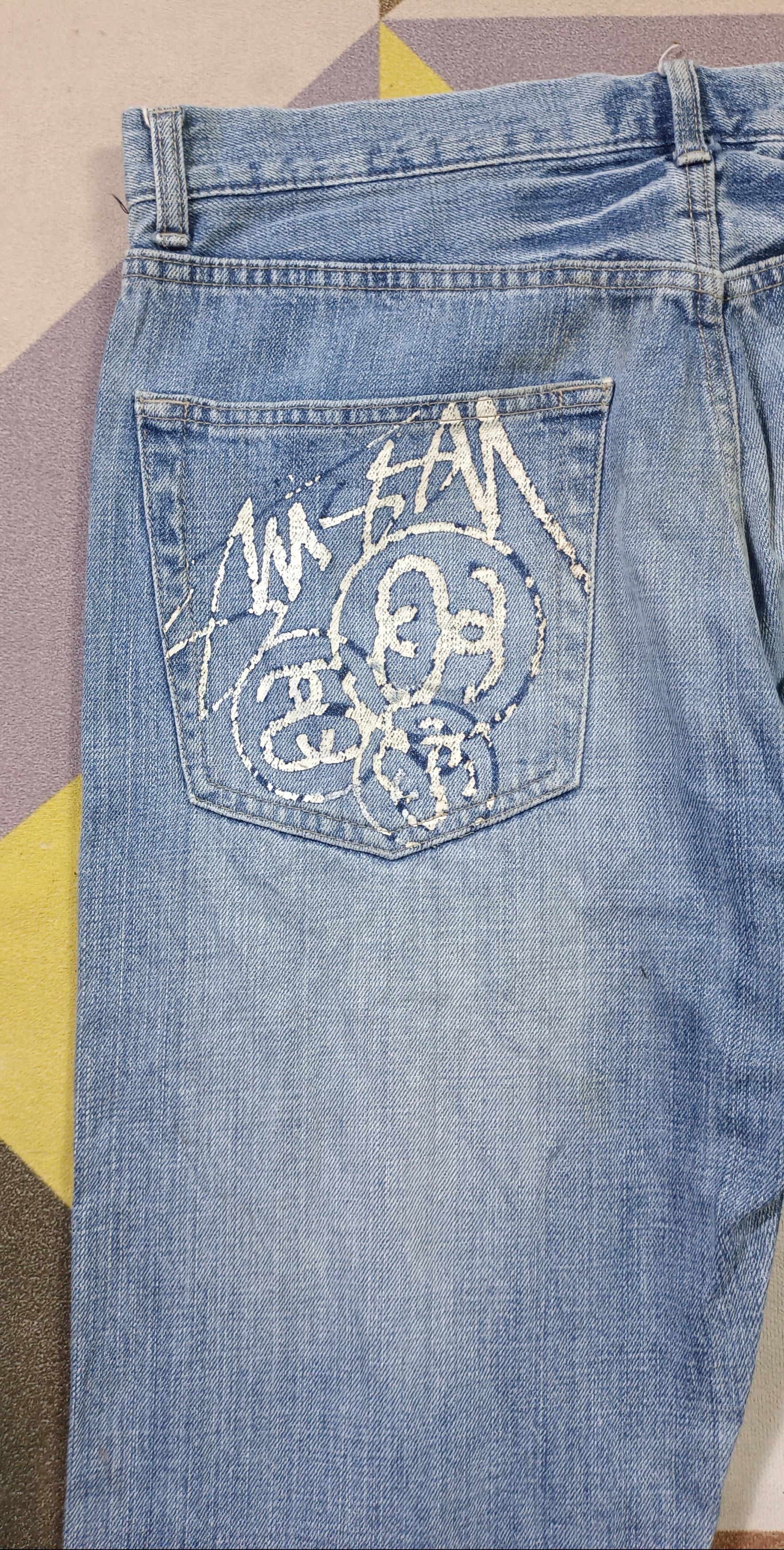 00s old stussy×rough and rugged denim36 Vintage 00s💥 Stussy Rough & Rugged Distressed Denim