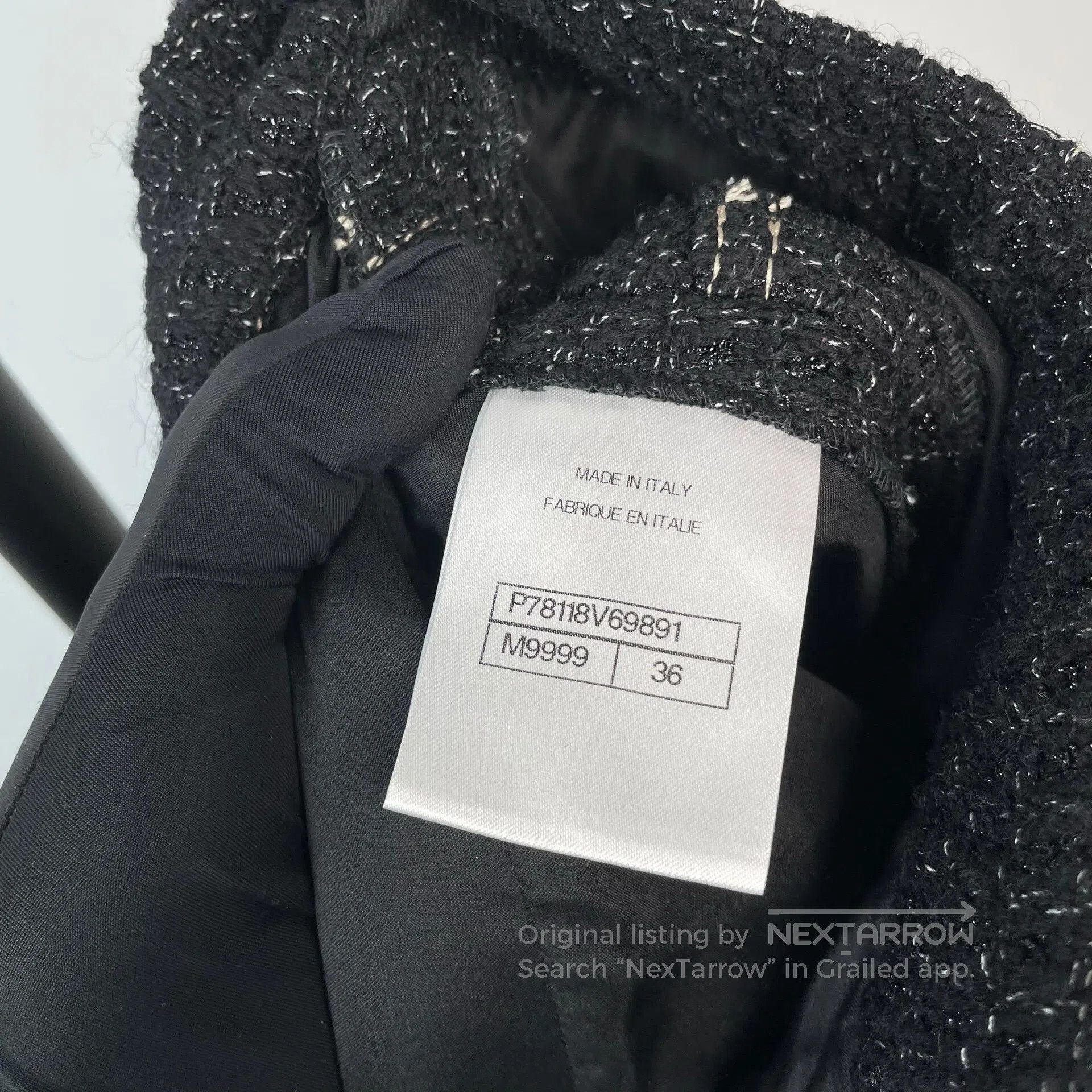 Chanel Chanel Black Wool Soft Nye Silk Weave Trousers Straight Le Size 35" - 7 Thumbnail