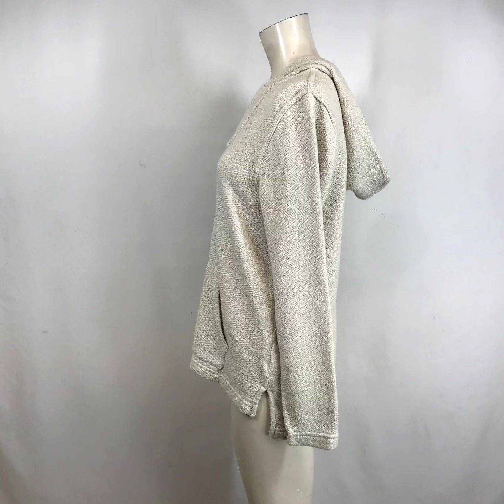 Faherty Faherty Hoodie Womens M Beige Brand Cream Textured Knit Neck Pullover Size Oatmeal Size M / US 6-8 / IT 42-44 - 6 Thumbnail