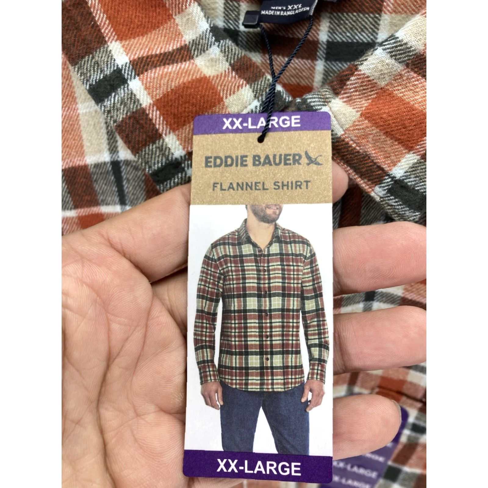 Eddie Bauer Eddie Bauer Flannel Shirt Men Size 2XL XXL Orange Plaid Long Sleeve Button NWT Size US XXL / EU 58 / 5 - 5 Thumbnail