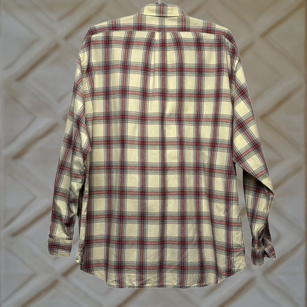 Ralph Lauren VINTAGE Polo Ralph Lauren Shirt Cream Red Plaid Long Sleeve Button-Down XXL Womens Men? Size US XXL / EU 58 / 5 - 1 Thumbnail
