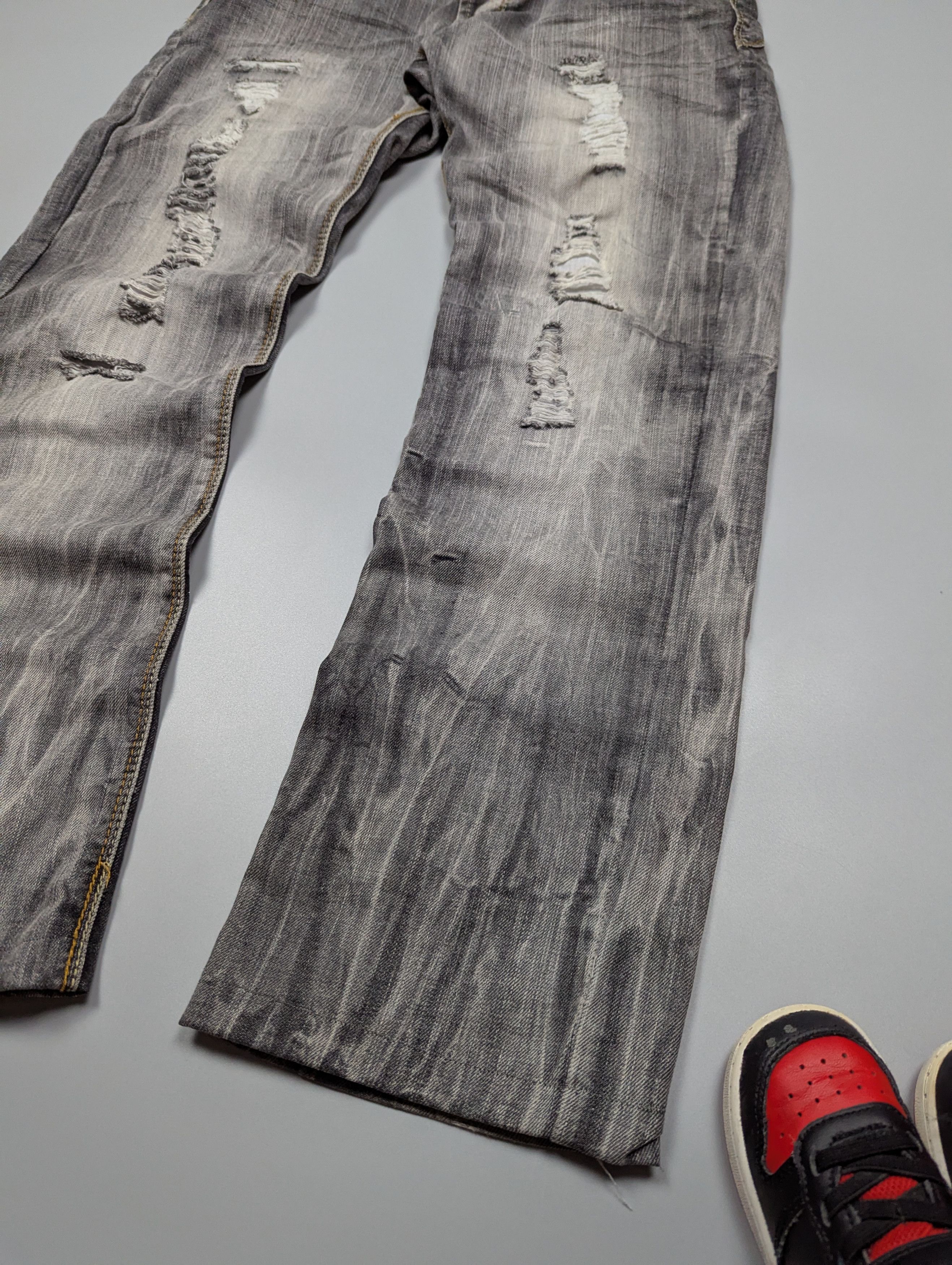 Hysteric Glamour × Vintage JeansNet Y2K Avant Garde Washed Denim Gray Distressed Jeans Size US 32 / EU 48 - 4 Thumbnail