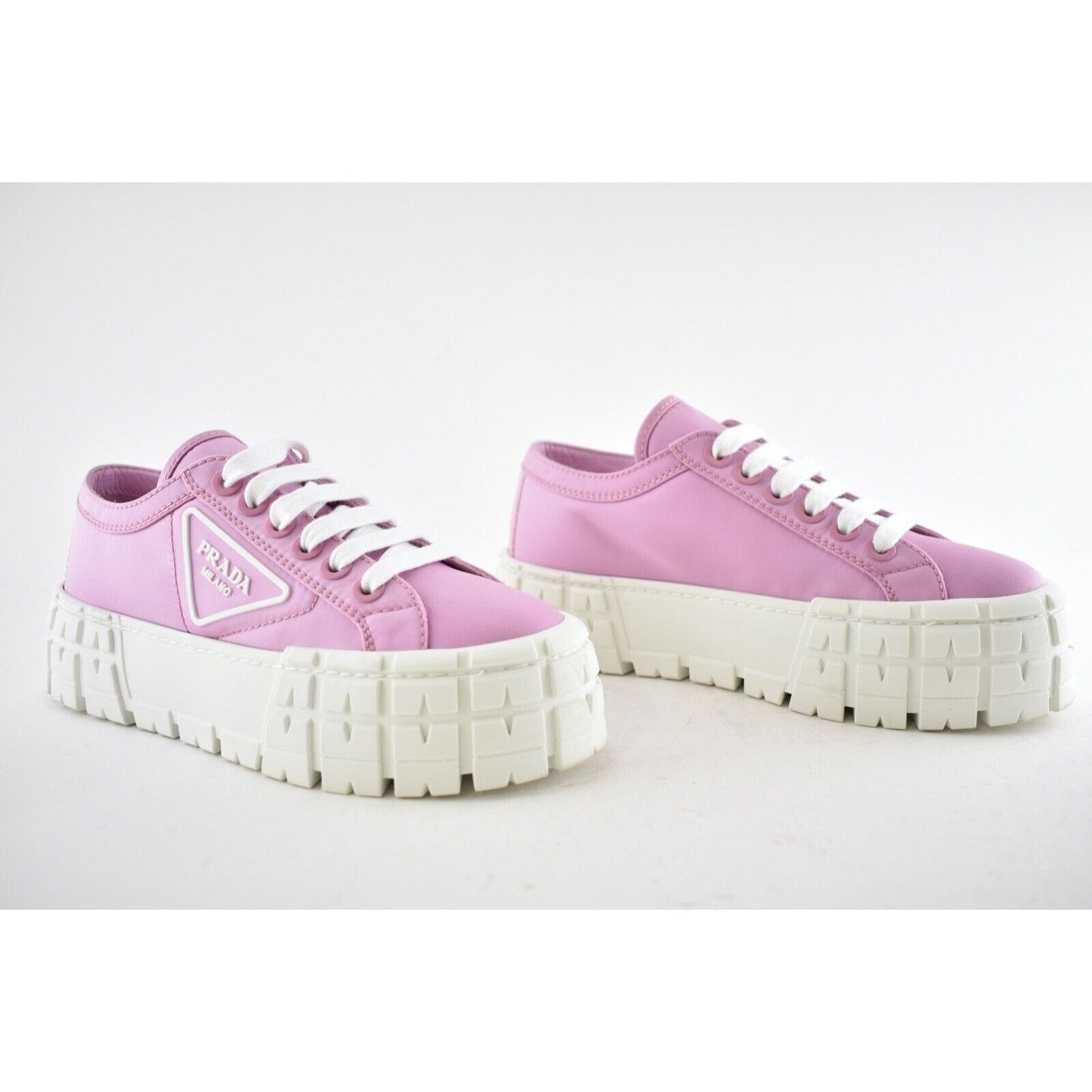 Prada Platform Lug Sole Lace Flat Low Top Trainer Sneaker 37.5 Size US 7.5 / IT 37.5 - 4 Thumbnail