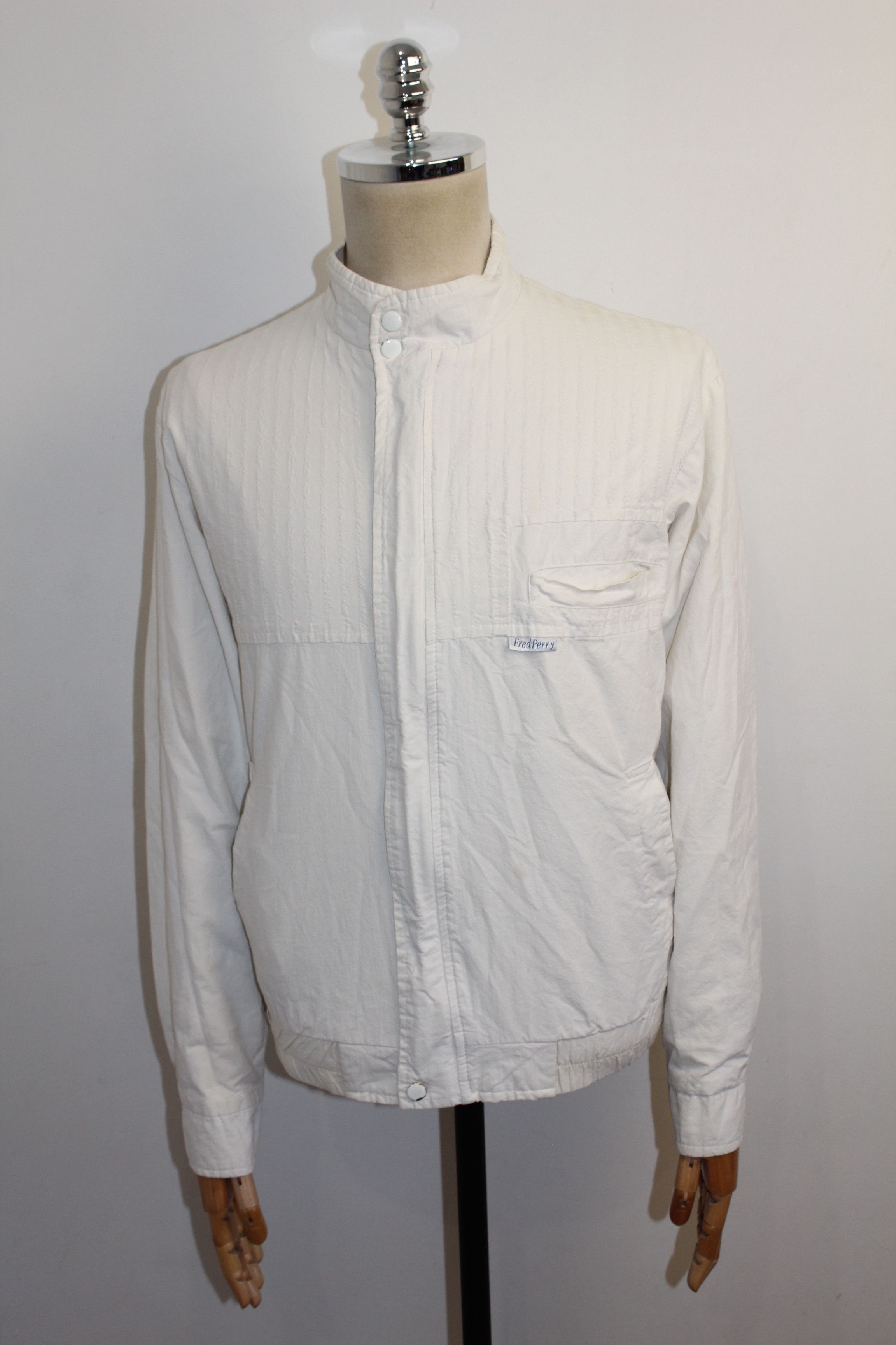 Fred Perry Men's Fred Perry Vintage 90's White Cotton Jacket Size M Size US M / EU 48-50 / 2 - 1 Thumbnail