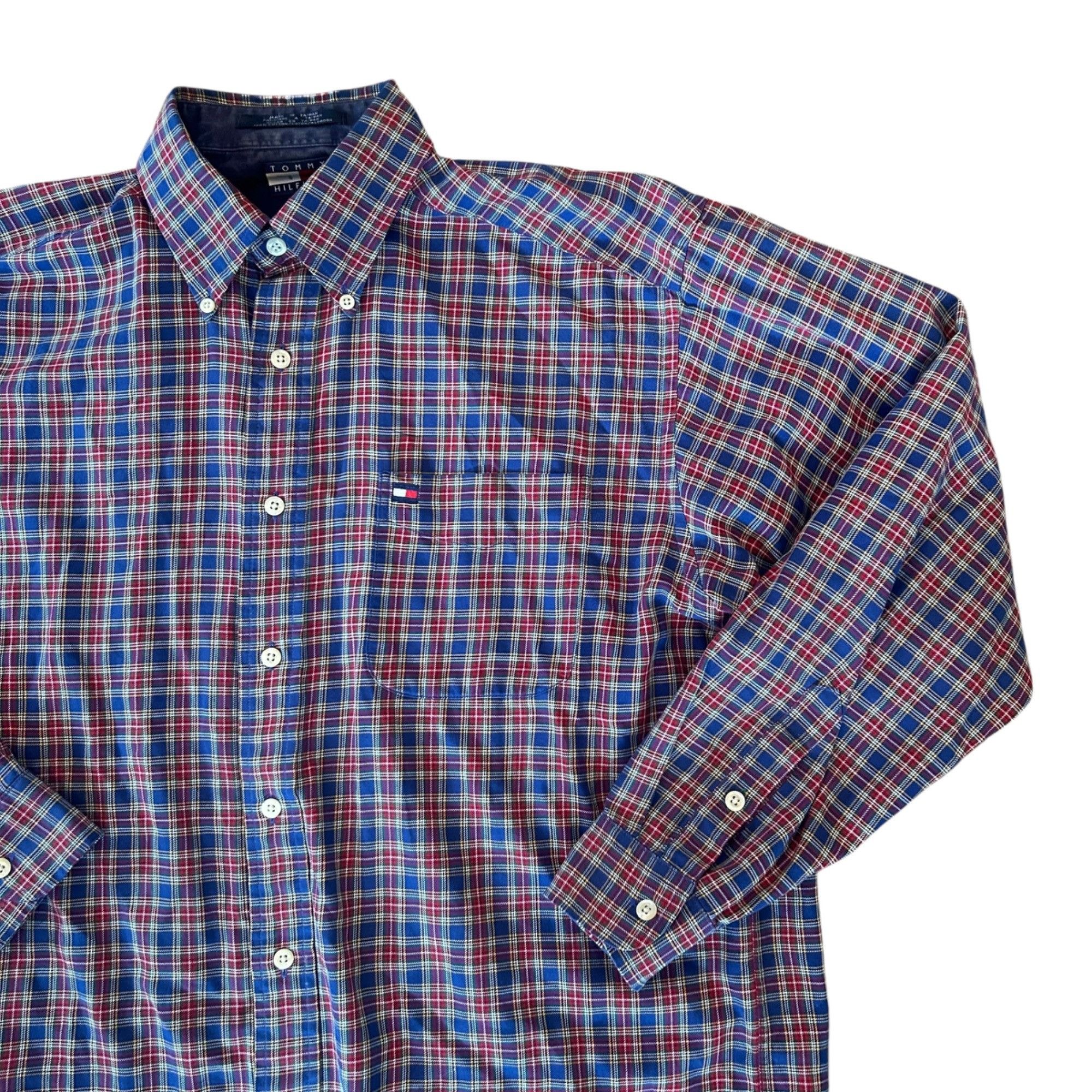 Tommy Hilfiger Vintage Tommy Hilfiger 90's Micro Plaid Button Down Shirt M Size US M / EU 48-50 / 2 - 2 Thumbnail