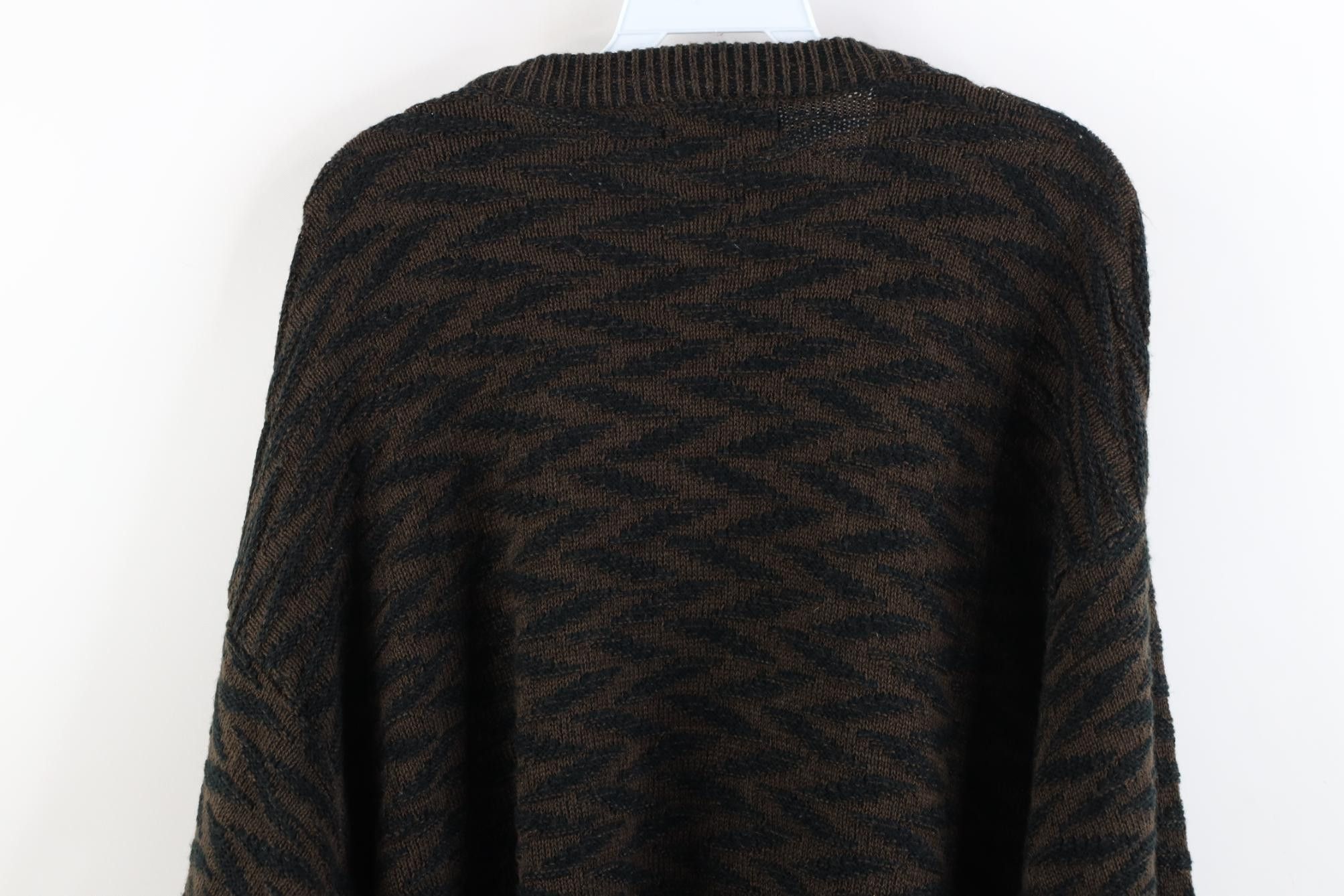 Vintage Vintage 90s Streetwear Knit Crewneck Sweater Brown Acrylic Size US XL / EU 56 / 4 - 9 Thumbnail