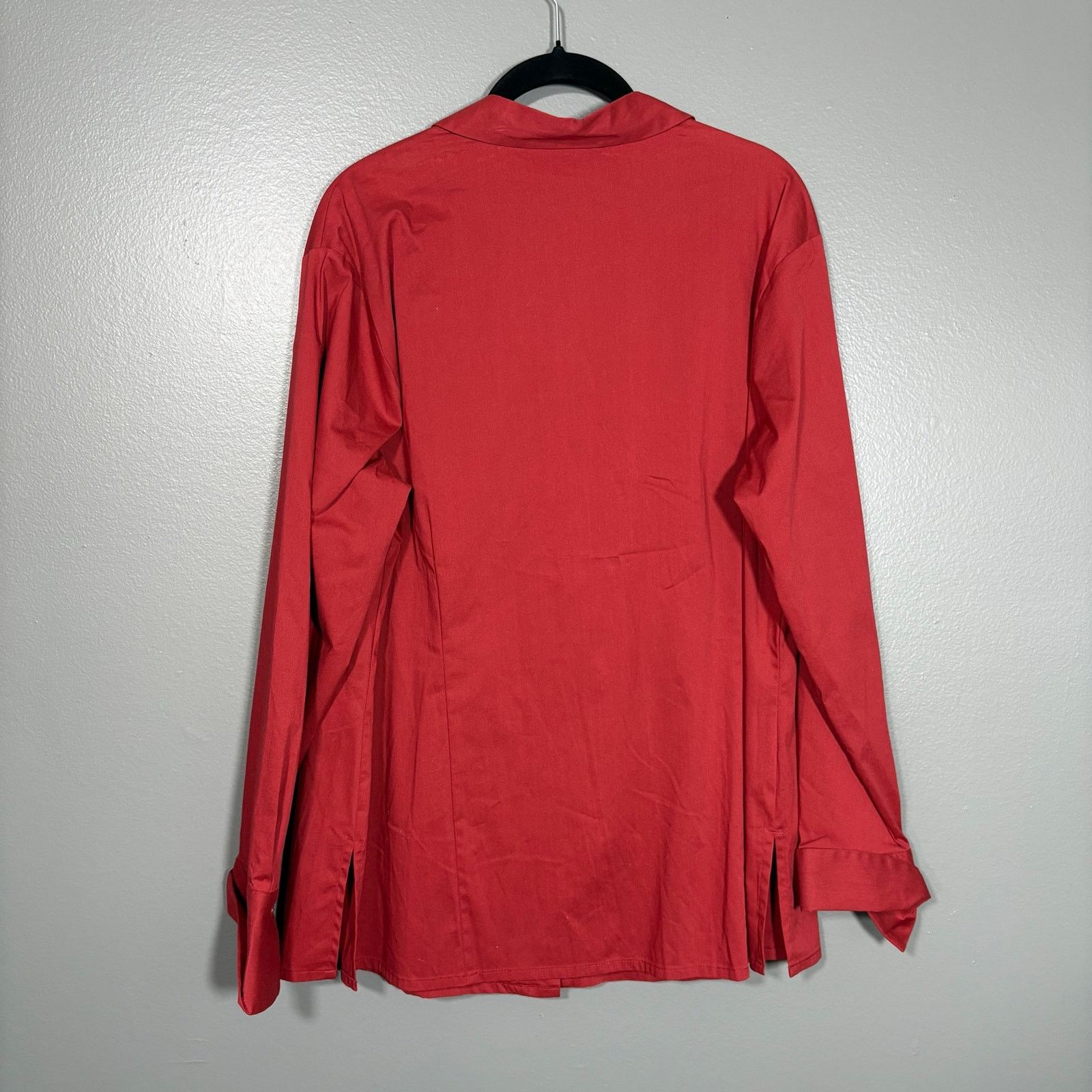 Other Apostrophe Rust Red Romantic Preppy Ruffle Button Up Top Size XXL / US 16-18 / IT 52-54 - 6 Thumbnail