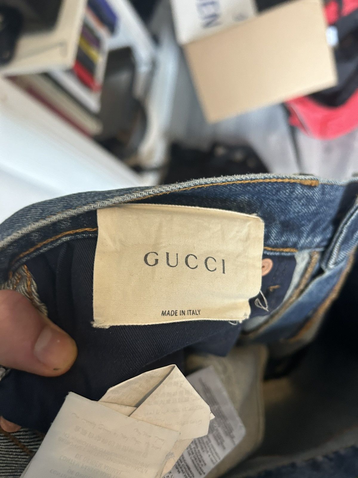 Gucci Blue Denim Jeans Embroidered w/ New York Yankees Size US 33 - 8 Thumbnail