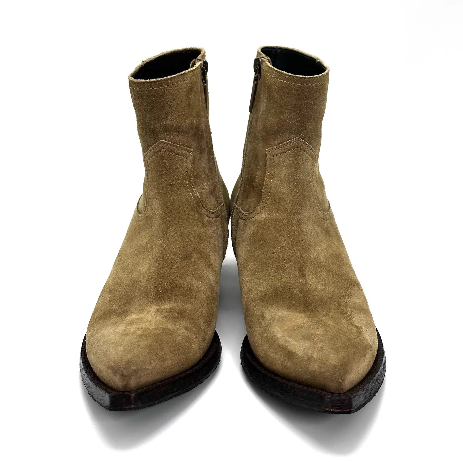 Yves Saint Laurent YSL Suede Pointed Toe Short Boots 42.5 Size US 9.5 / EU 42-43 - 4 Thumbnail