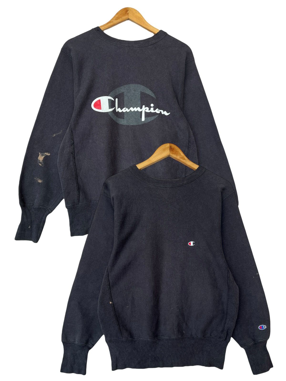 Champion Vintage 90s Champion Reverse Weave Made Usa Black Sweatshirt Size US M / EU 48-50 / 2 - 1 Thumbnail