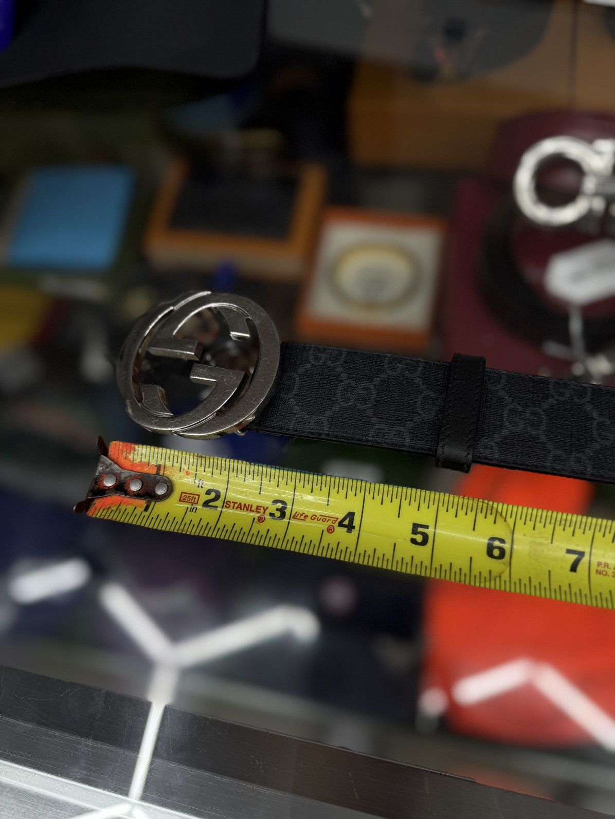 Gucci Gucci Black Monogram Belt Size 95/38 🧼 Size 38 - 14 Thumbnail