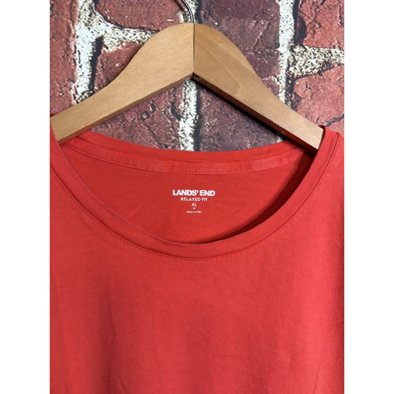 Lands' End Lands End Womens Relaxed Fit XL Orange T-Shirt Cotton Shirt Womens XL Orange Relaxed Cotton 100% Crew Neck Short Sleeve Pullover Basic 90s? Size XL / US 12-14 / IT 48-50 - 2 Thumbnail