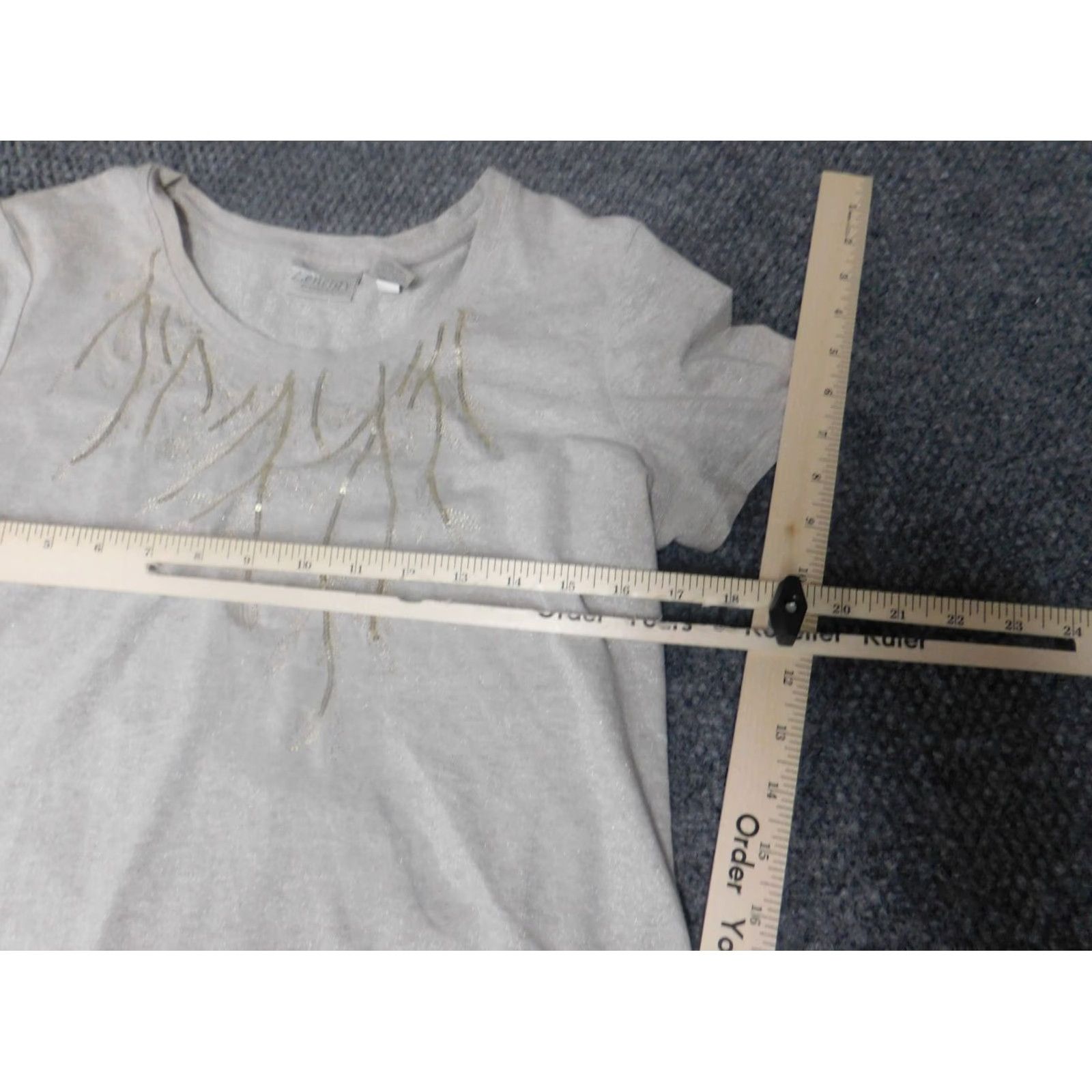 Vintage Chicos Shirt Women 1 Gray Pullover Crew Neck Short Sleeve Breathable Stretch Classic Casual Blouse Basic Modern Regular Womens Size XS / US 0-2 / IT 36-38 - 5 Thumbnail
