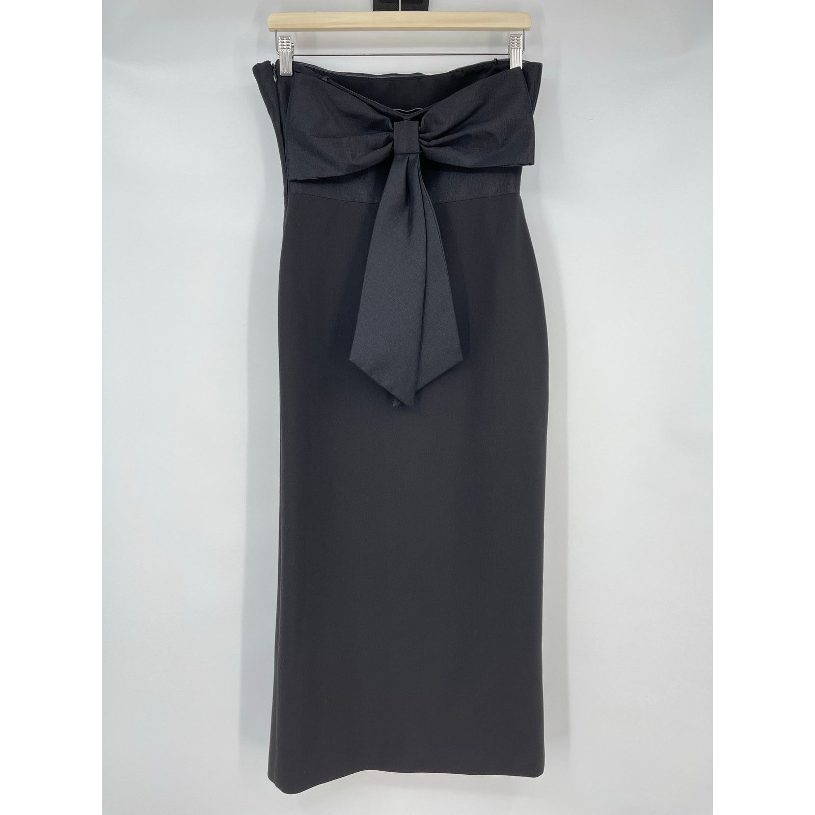 LIKELY LIKELY | Valerie Dress in Black Bow Strapless Midi Sheath 4 Size S / US 4 / IT 40 - 4 Thumbnail