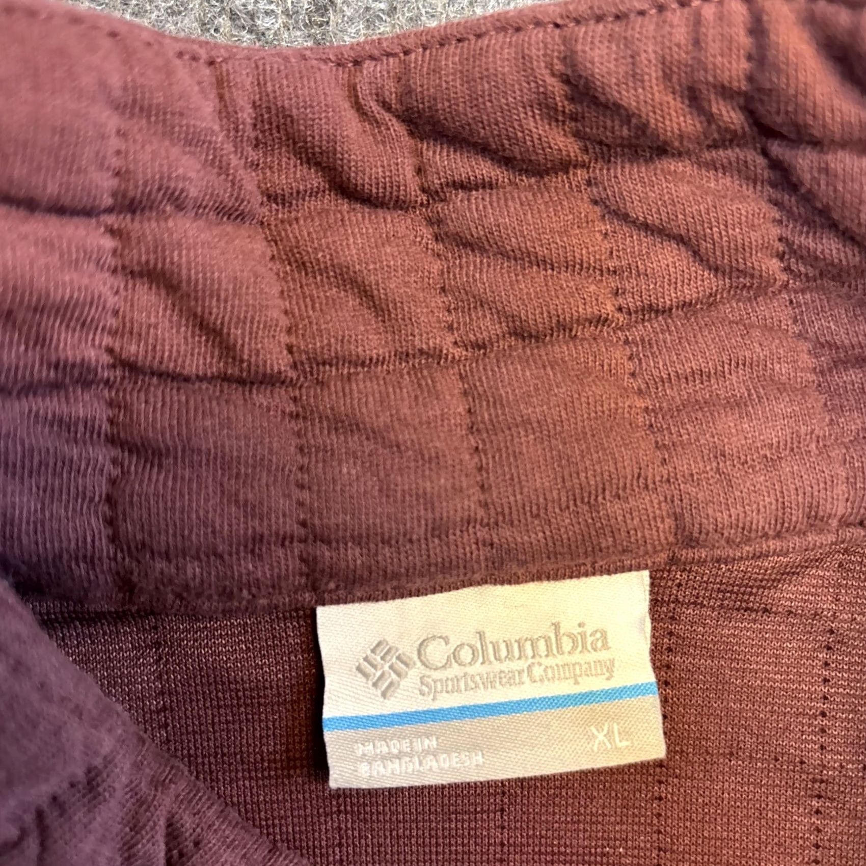 Vintage Columbia Quarter Zip Long Sleeve Quilted Sweater Women’s XL Wine Burgundy Size XL / US 12-14 / IT 48-50 - 2 Thumbnail