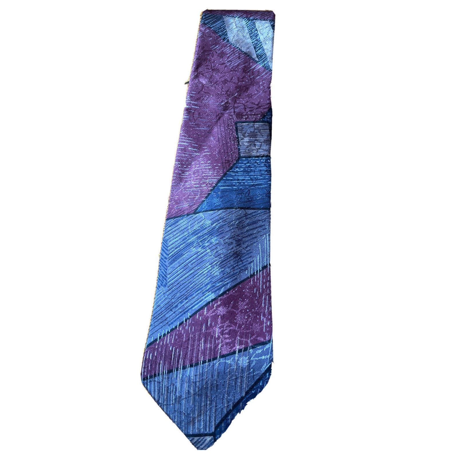 Adolfo Dominguez ADOLFO multicolor men’s polyester tie Purple Blue necktie Size ONE SIZE - 1 Thumbnail