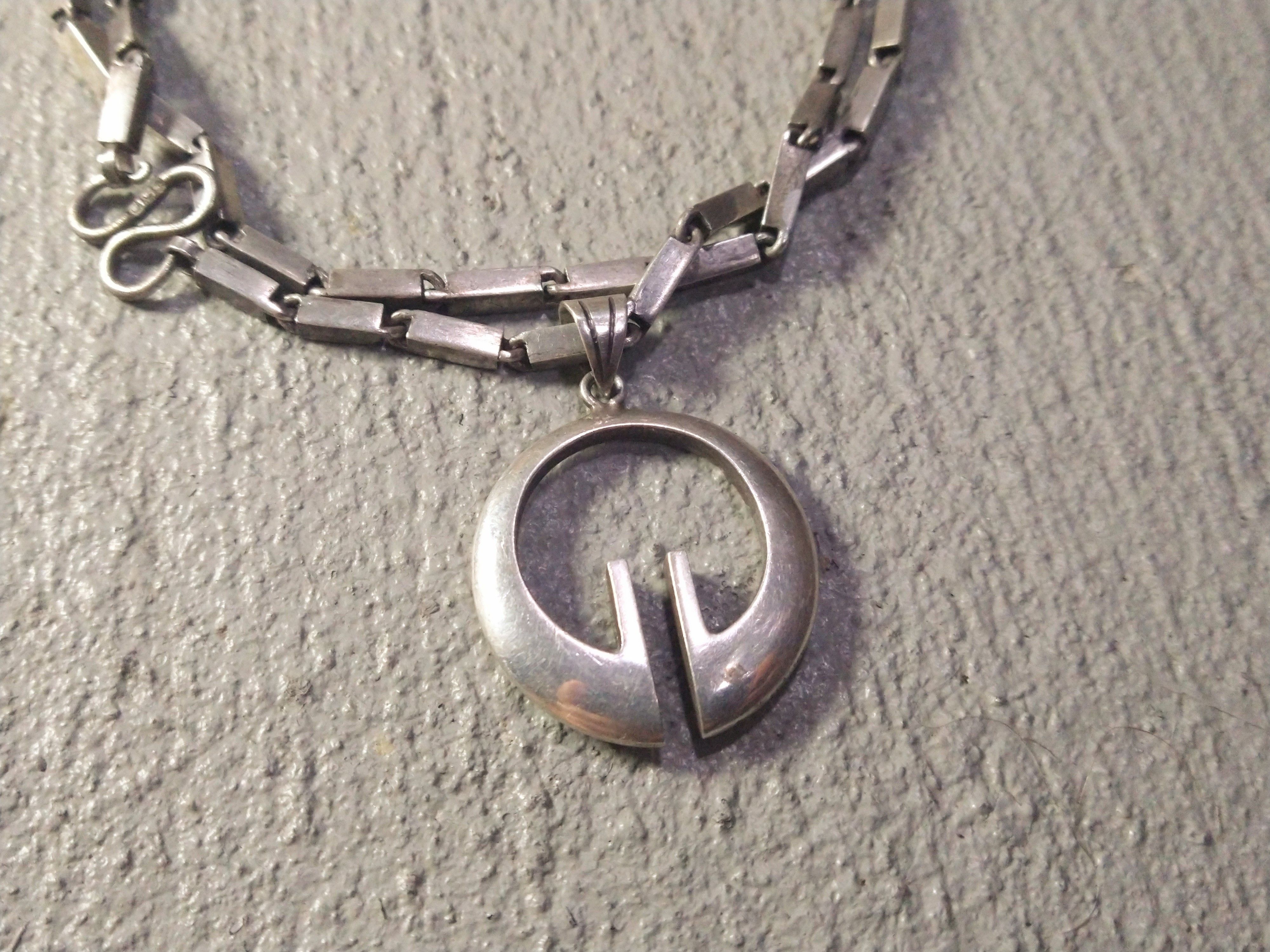 Other Vintage Sterling Silver Necklace Modern Pendant Minimalist Size ONE SIZE - 2 Thumbnail