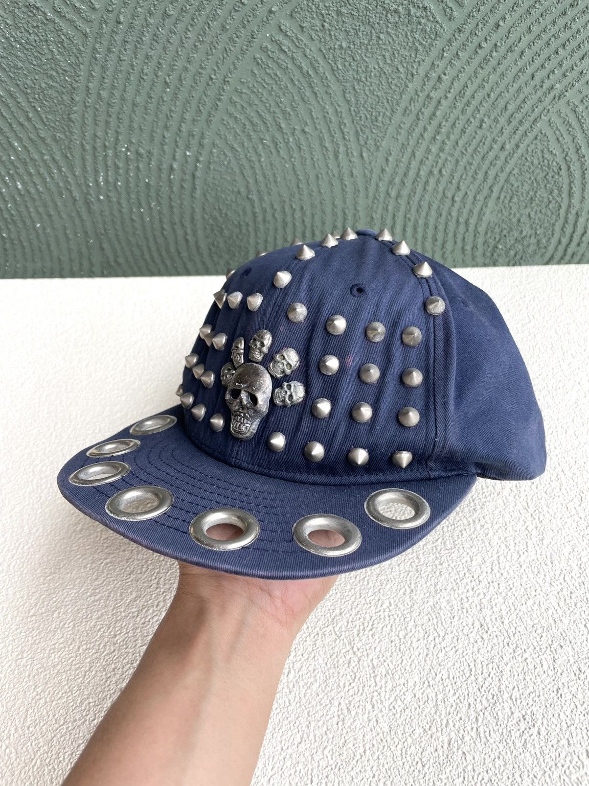 If Six Was Nine Crazy Spike Skull Studded Cadet Hat Size ONE SIZE - 2 Thumbnail