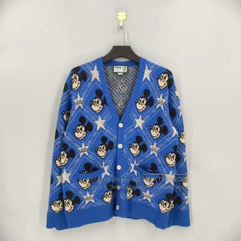 Gucci Gucci Blue co-branded full-print logo Mickey wool cardigan Size US L / EU 52-54 / 3 - 1 Thumbnail