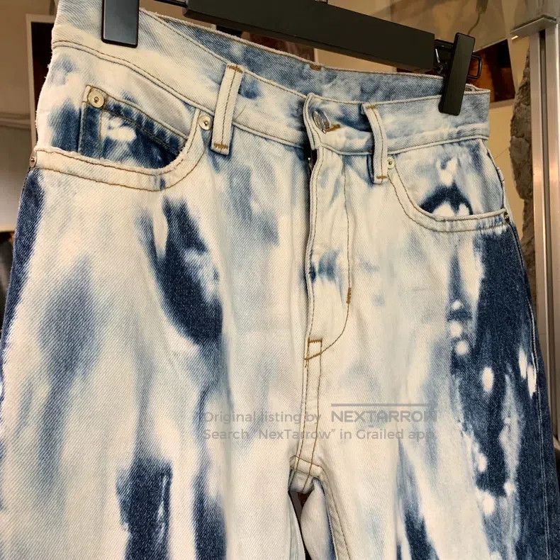 Helmut Lang HELMUT LANG size 25 Indigo and White Tie-Dye Denim Pants Size US 26 / EU 42 - 2 Thumbnail
