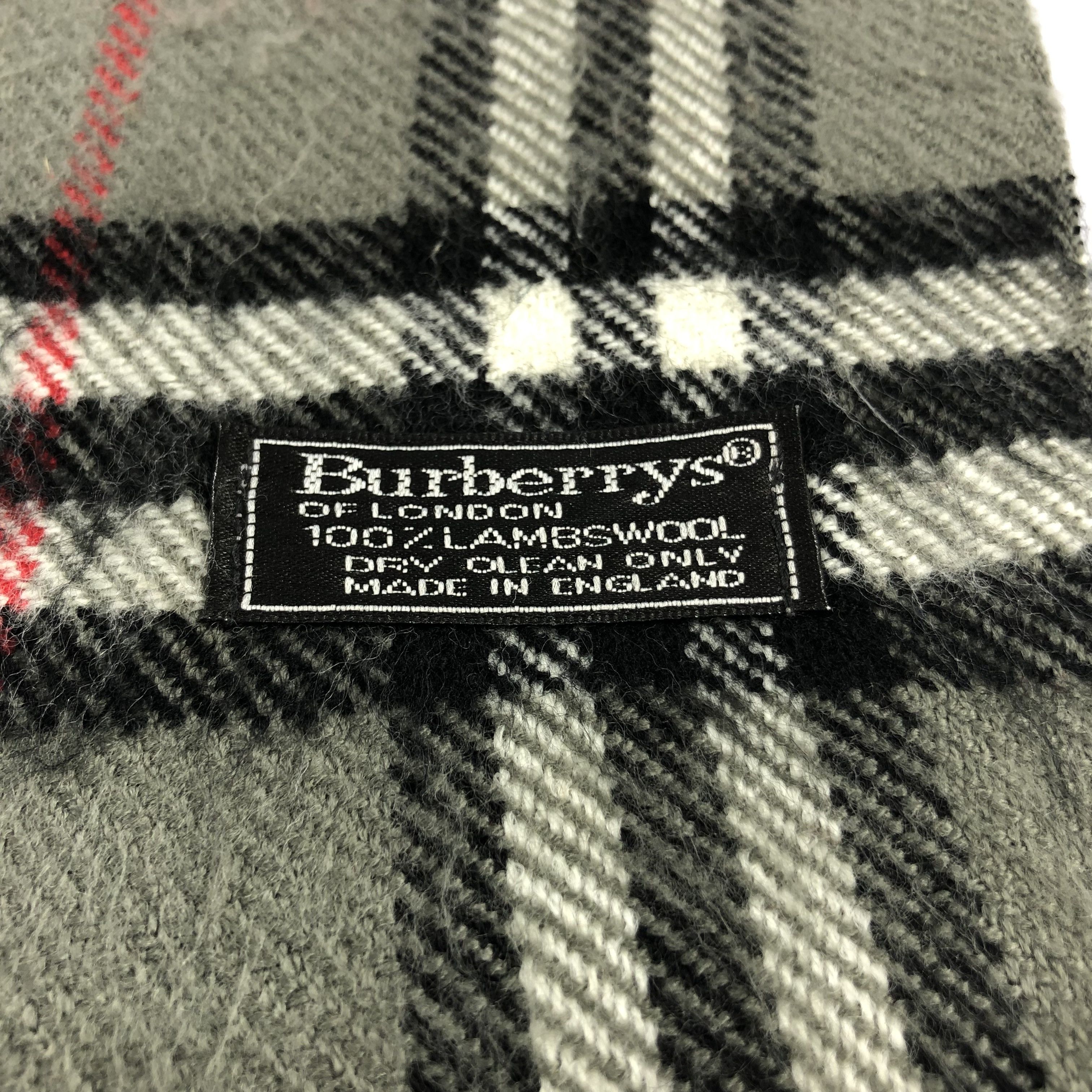 Burberry Burberrys Nova Check Grey Wool Scarf Muffler V1018 Size ONE SIZE - 4 Thumbnail