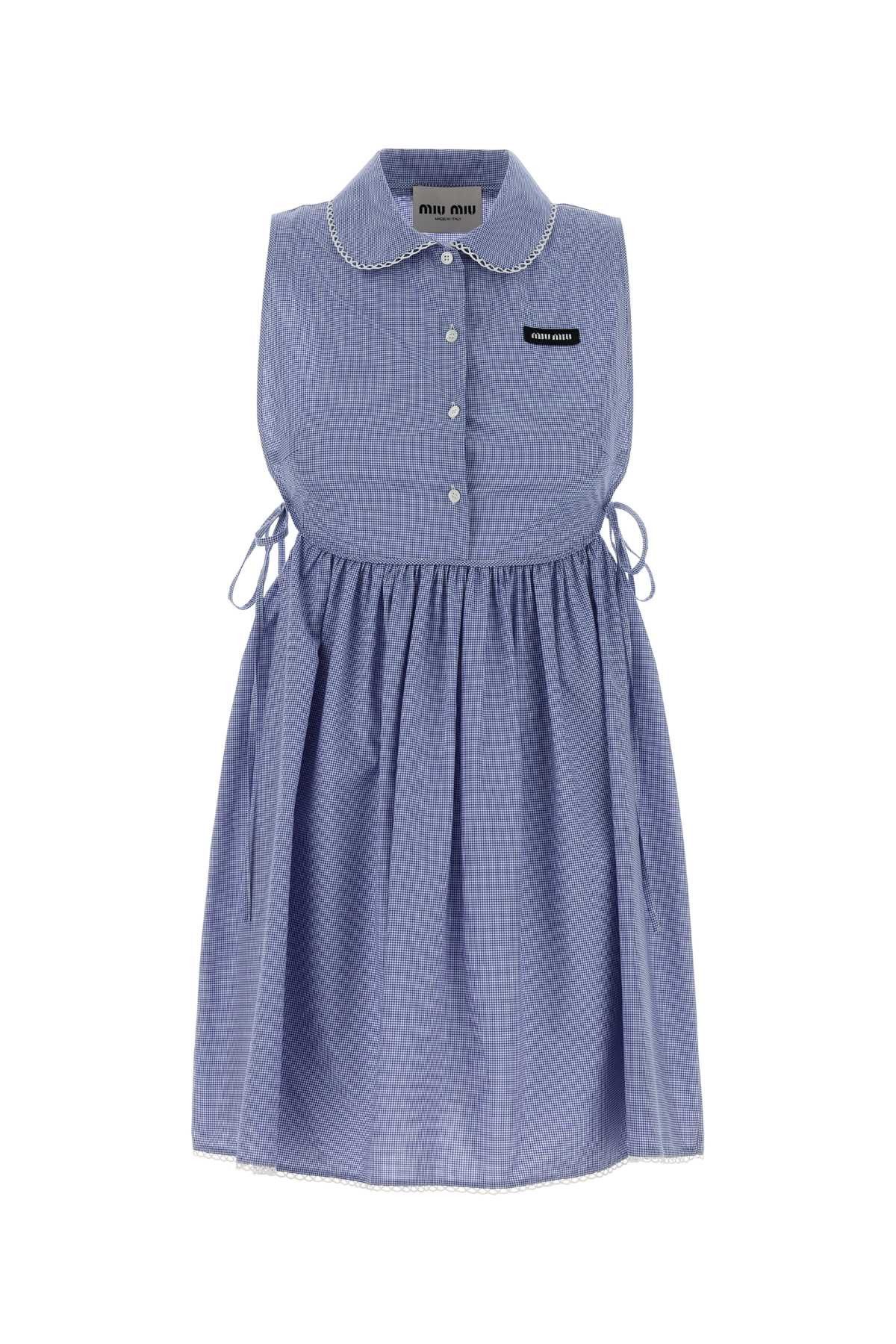 Miu Miu Embroidered Cotton Mini Dress Size M / US 6-8 / IT 42-44 - 1 Thumbnail