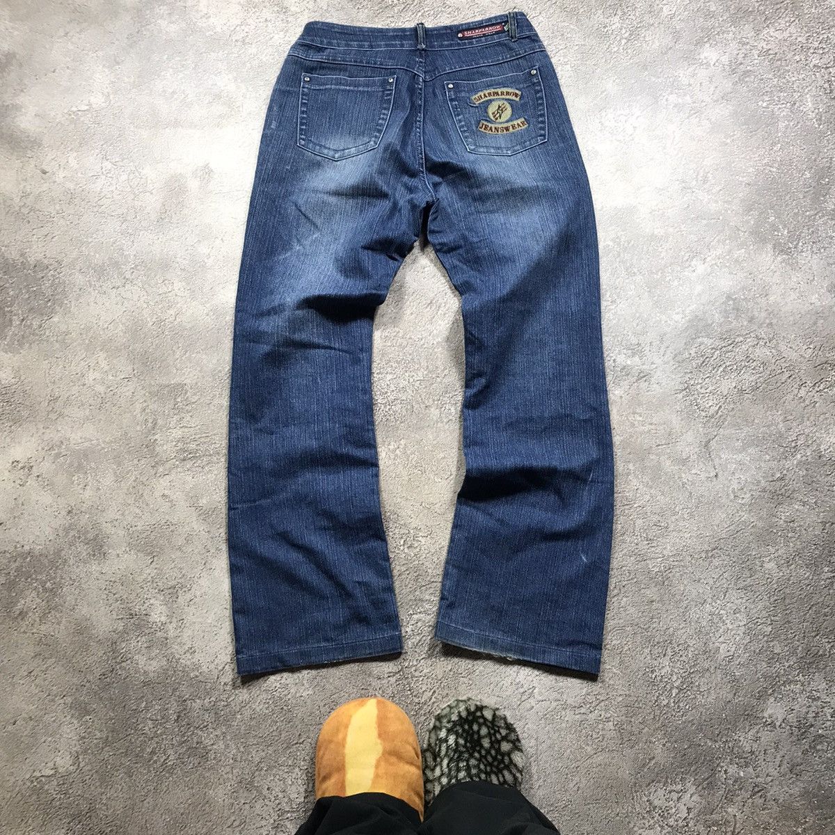 Vintage Vintage 90s Distressed Baggy Wide Leg Jeans Grunge Y2K 27 Size 27" / US 4 / IT 40 - 4 Thumbnail